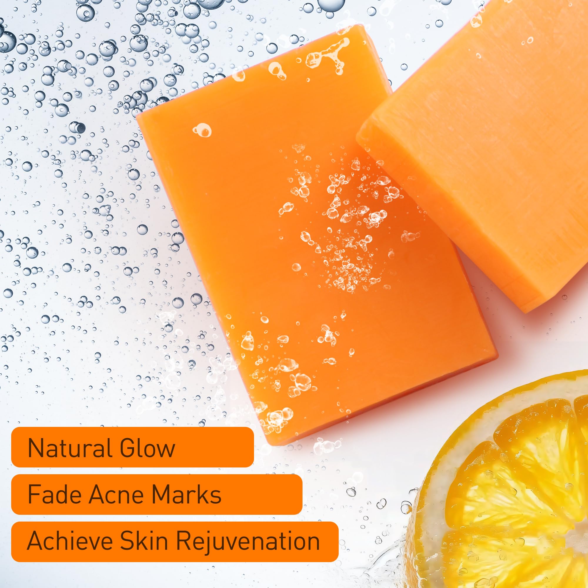 PALFICAB Natural Soap with Papaya & Lemon, Exfoliating Bar Soap for Men & Women, Smooth & Moisturizing Lather with Coconut Oil &