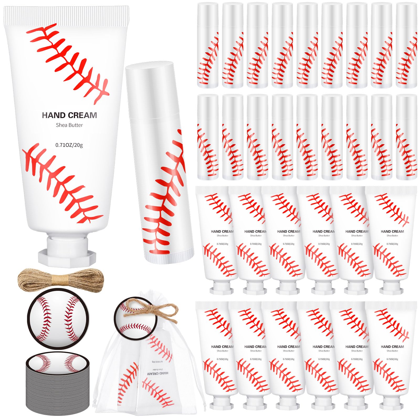 Heigble 144 Pcs Christmas Candy Cane Lip Balm Hand Cream Set Party Favors Including 36 Lip Balm 36 Moisturizing Hand Cream 36 Ba