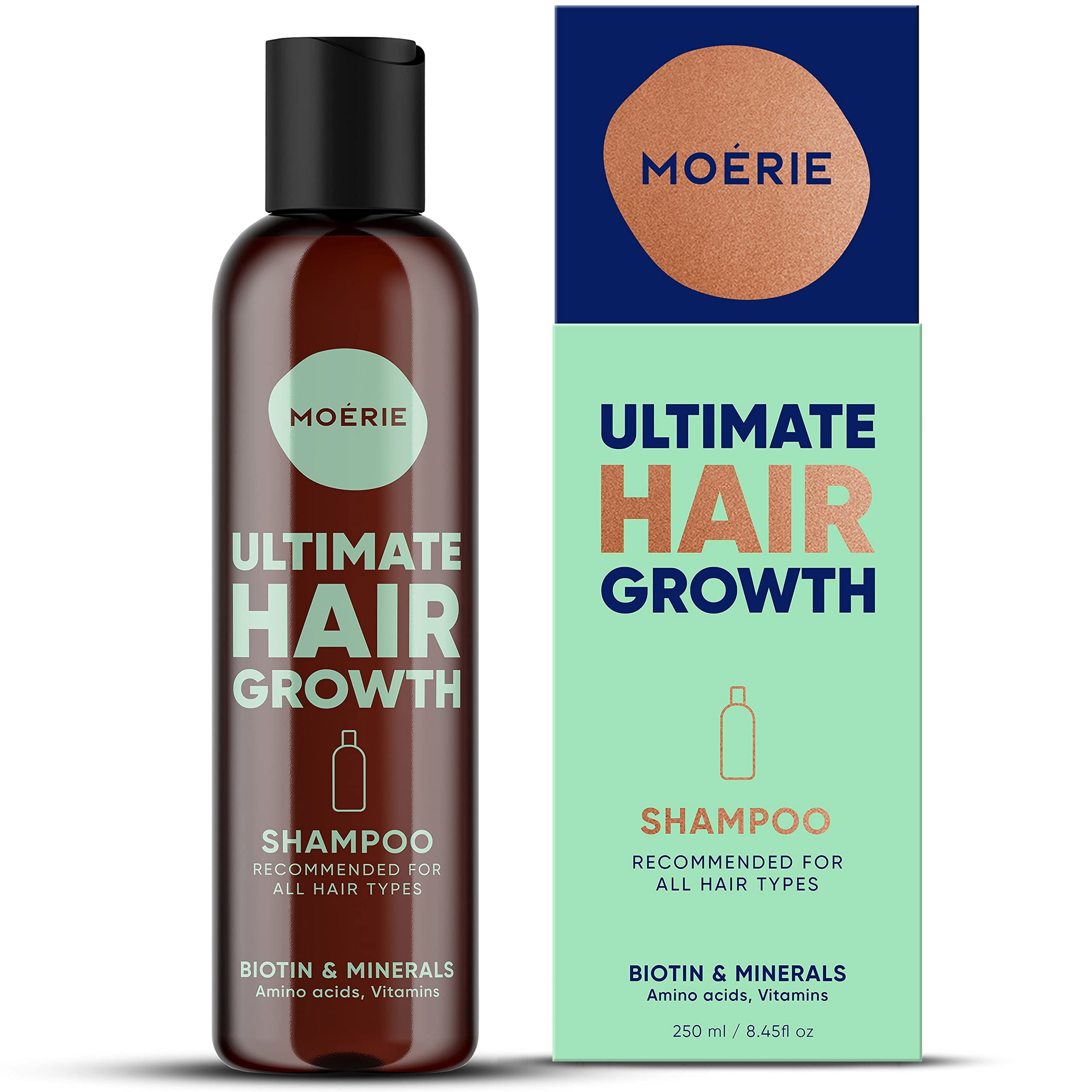 Moerie Ultimate Hair Growth Shampoo - For Longer, Thicker, Fuller Hair - Vegan Friendly Volumizing Hair Products - Paraben & Sil