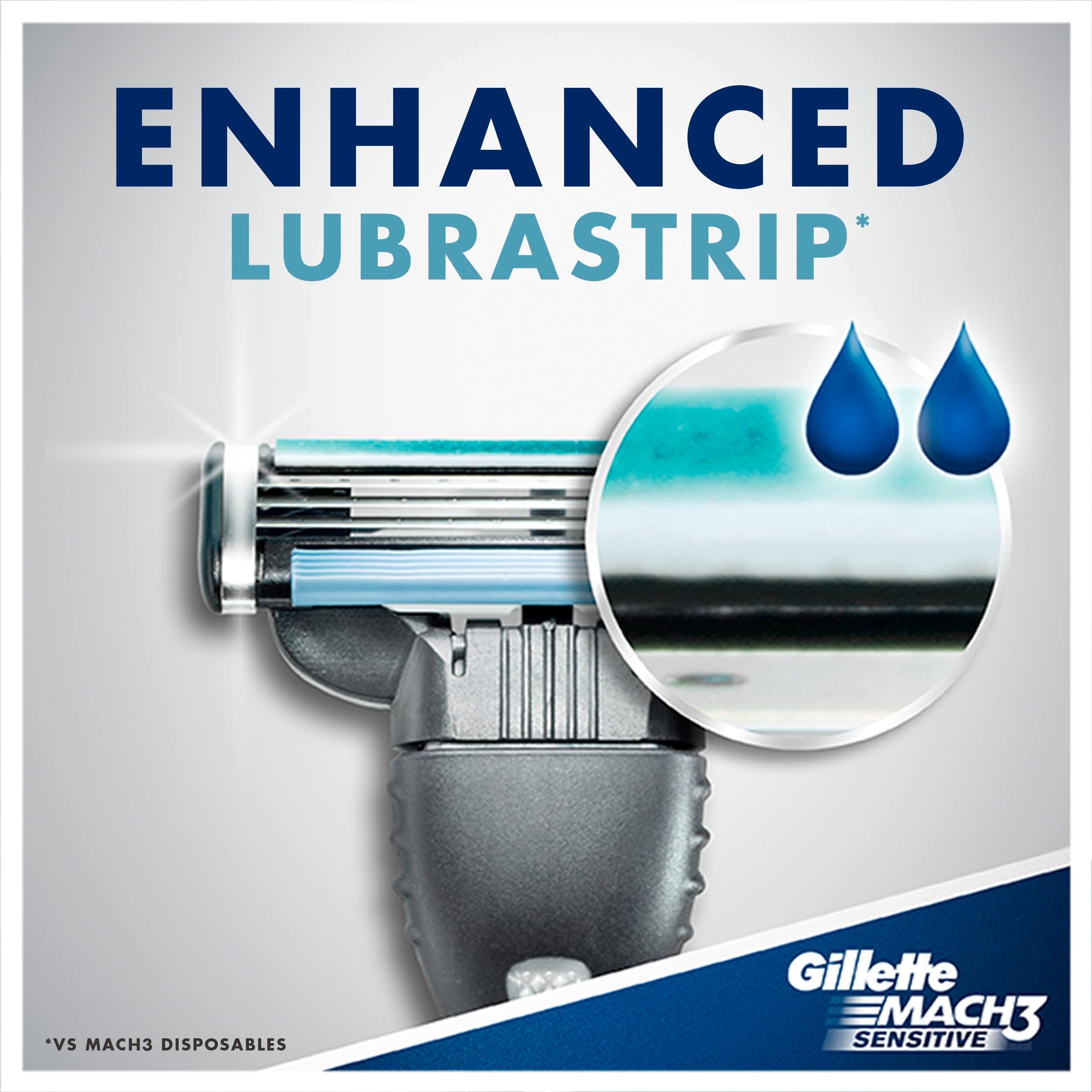 Gillette Mach3 Sensitive Men's Disposable Razors, 9 Count