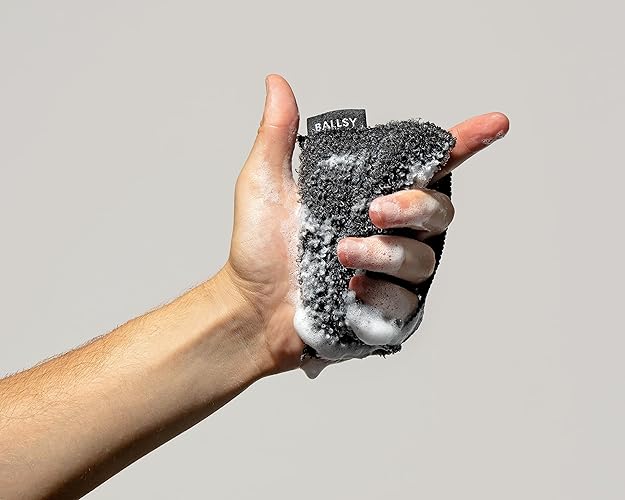 Ballsy Handy Shower Tool Sponge For Generating Extra Suds, With Gently Exfoliating Design - Valentines Day Gifts For Him