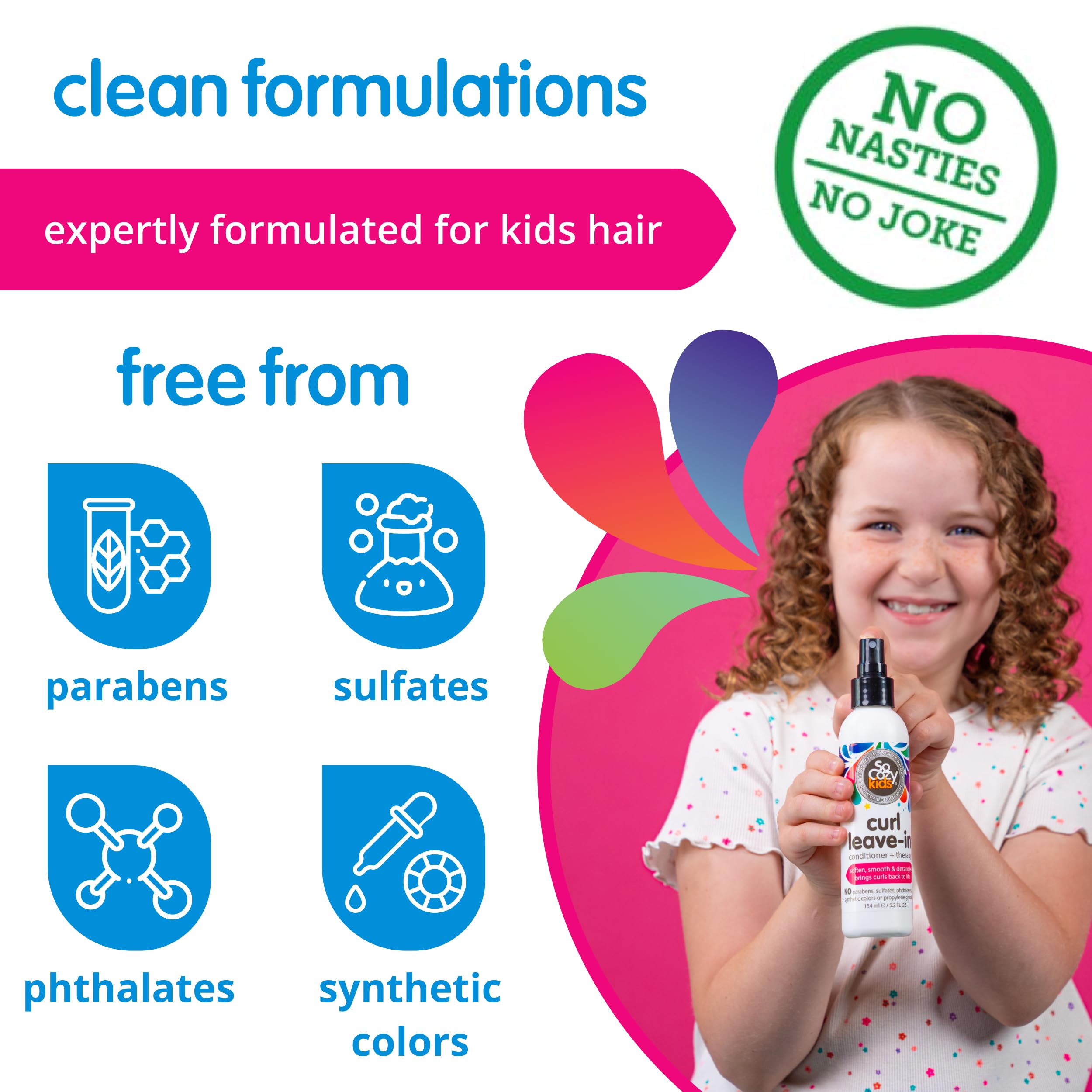 So Cozy Curly Hair Leave-In Conditioner & Detangler Spray For Kids - Paraben-Free, Tangle-Free Curls, 5.2 Fl Oz