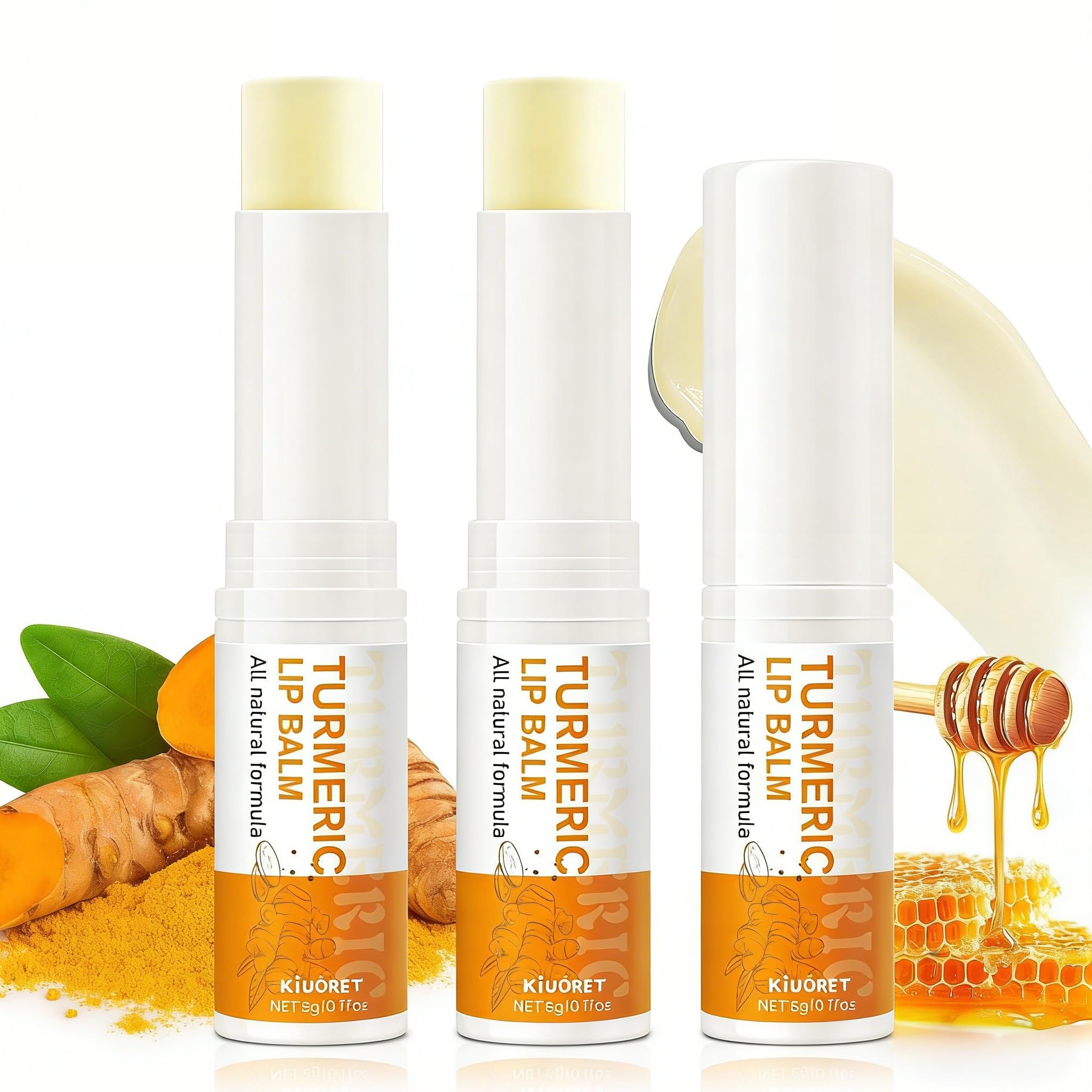 3PCS Turmeric Lip Balm for Smokers  LongLasting Moisturizer for Dry, Cracked, and Dull Lips  Reduces Lip Lines & Flakes  Dai
