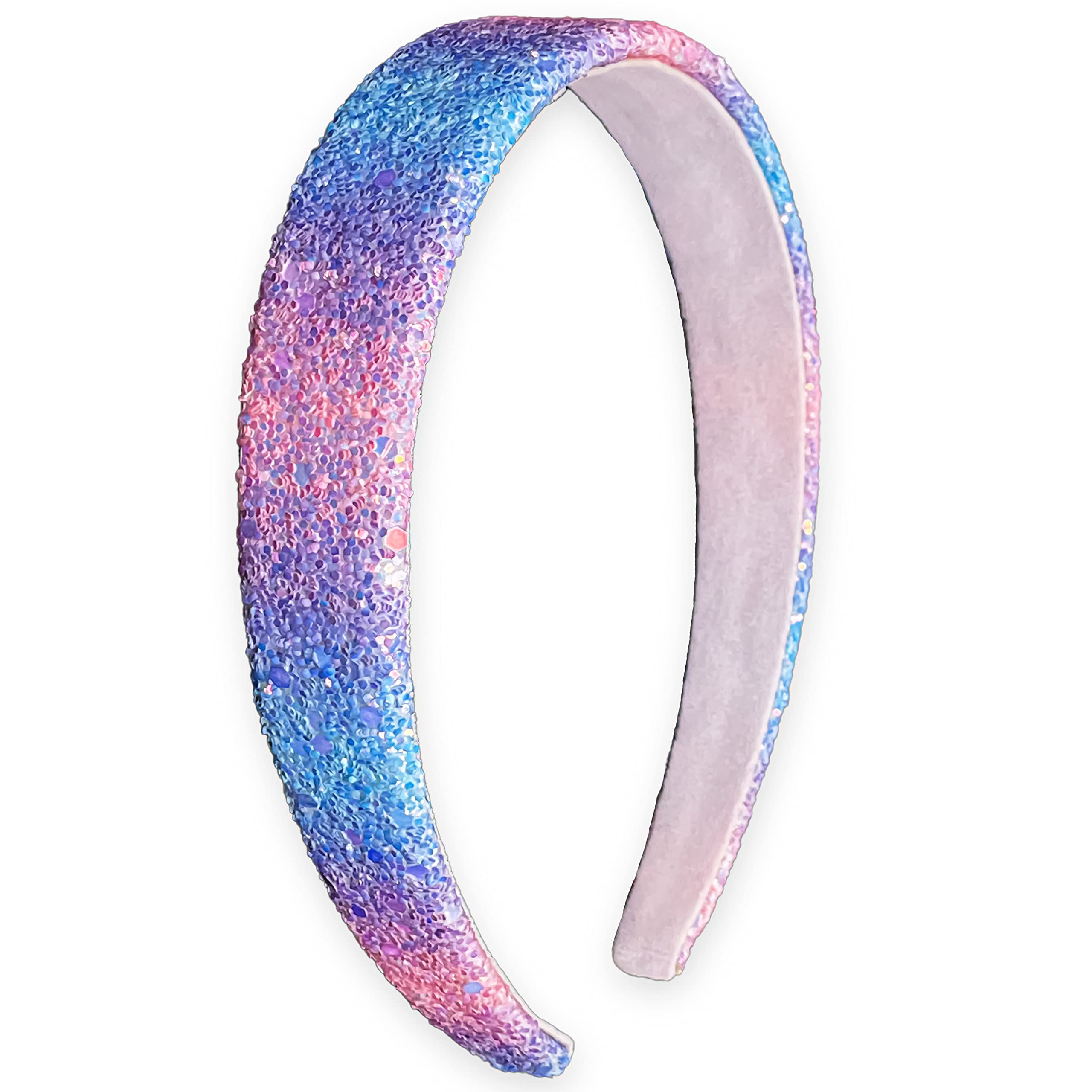 Frog Sac Glitter Headbands For Girls, Rainbow Hair Bands For Little Girl Hair Accessories, Sparkly Wide Headband For Kids, Cute
