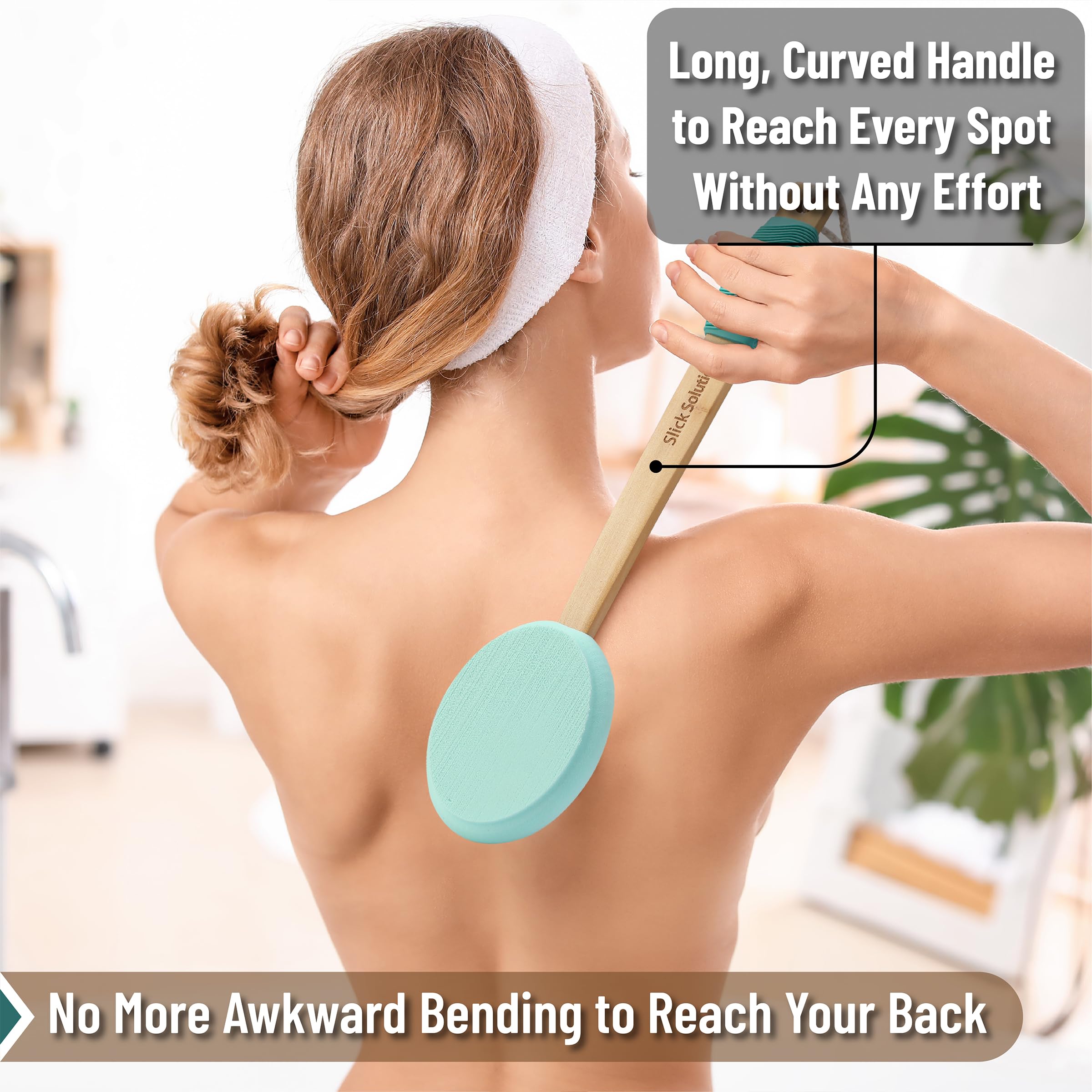 Slick- Lotion Applicator, 17 inch, Applicators for Your Back, Back Applicator Lotion, Certified Organic, Easy Reach Washable, Ap