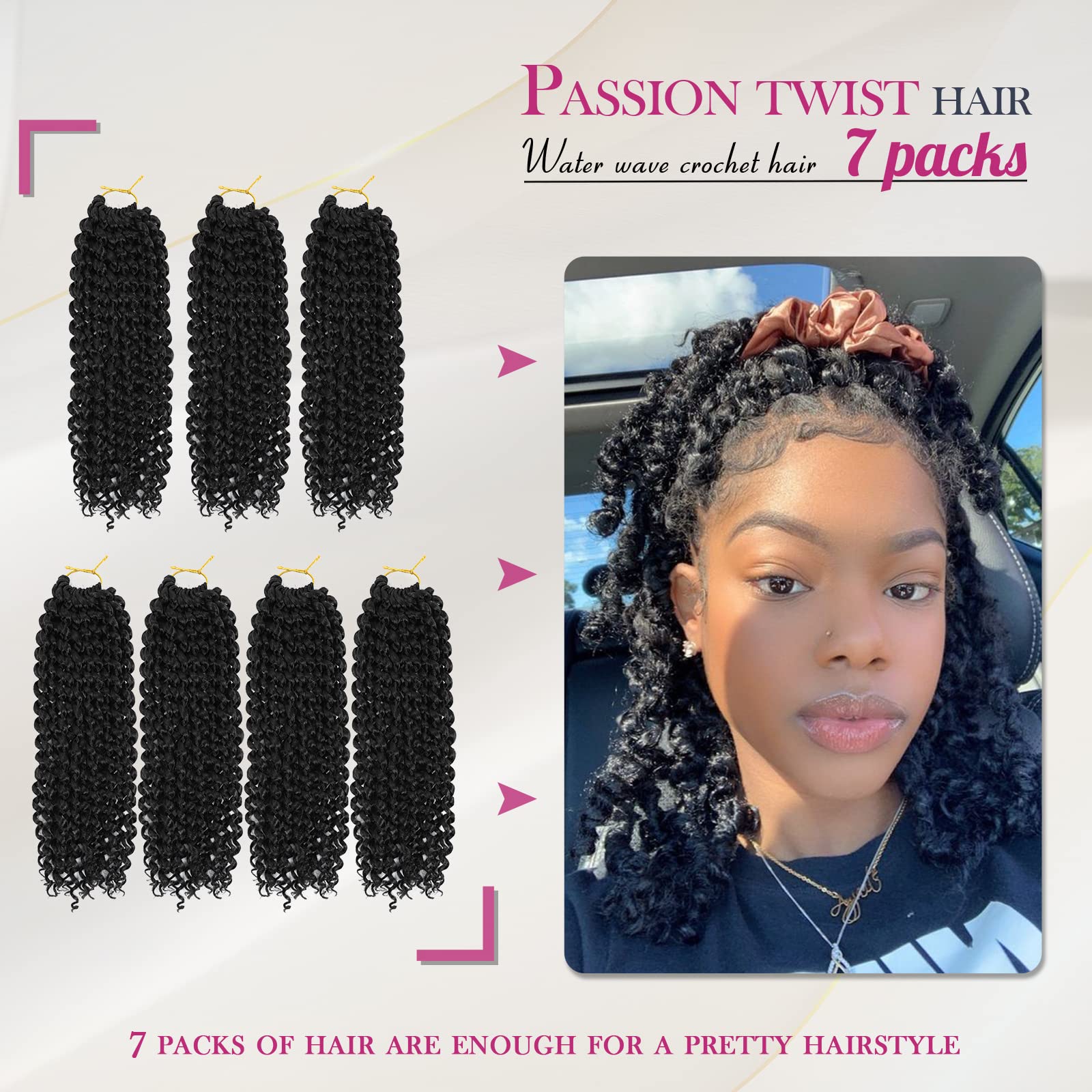 Dansama Passion Twist Hair Water Wave Braiding Hair For Butterfly Style Crochet Braids Bohemian Hair Extensions (12Inch (Pack Of