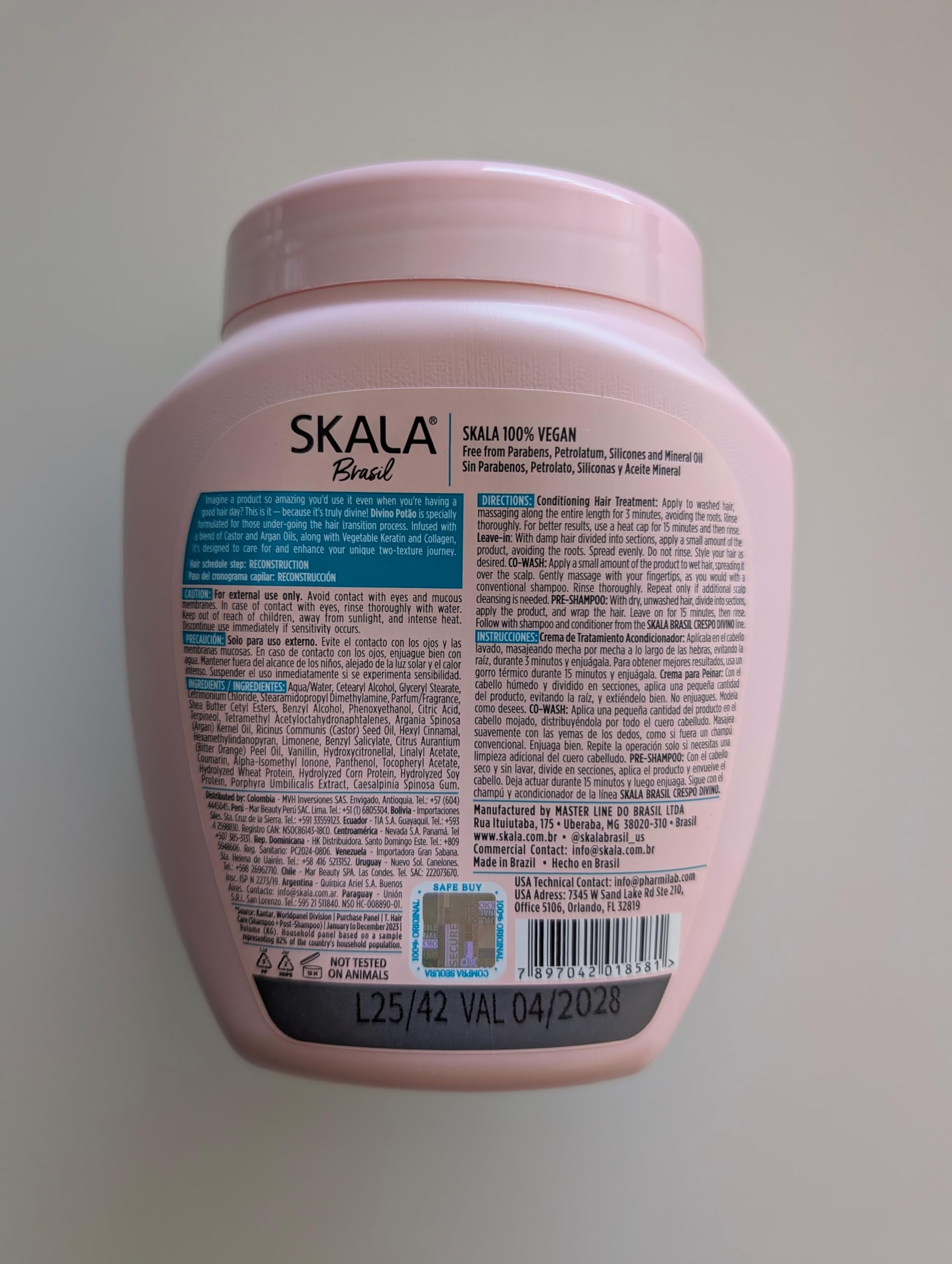 SKALA Brasil Divine Curls 2 in 1 Treatment Cream - Moisturizing Hair Cream for Curly and Wavy Hair - Can Be Used as Conditioner