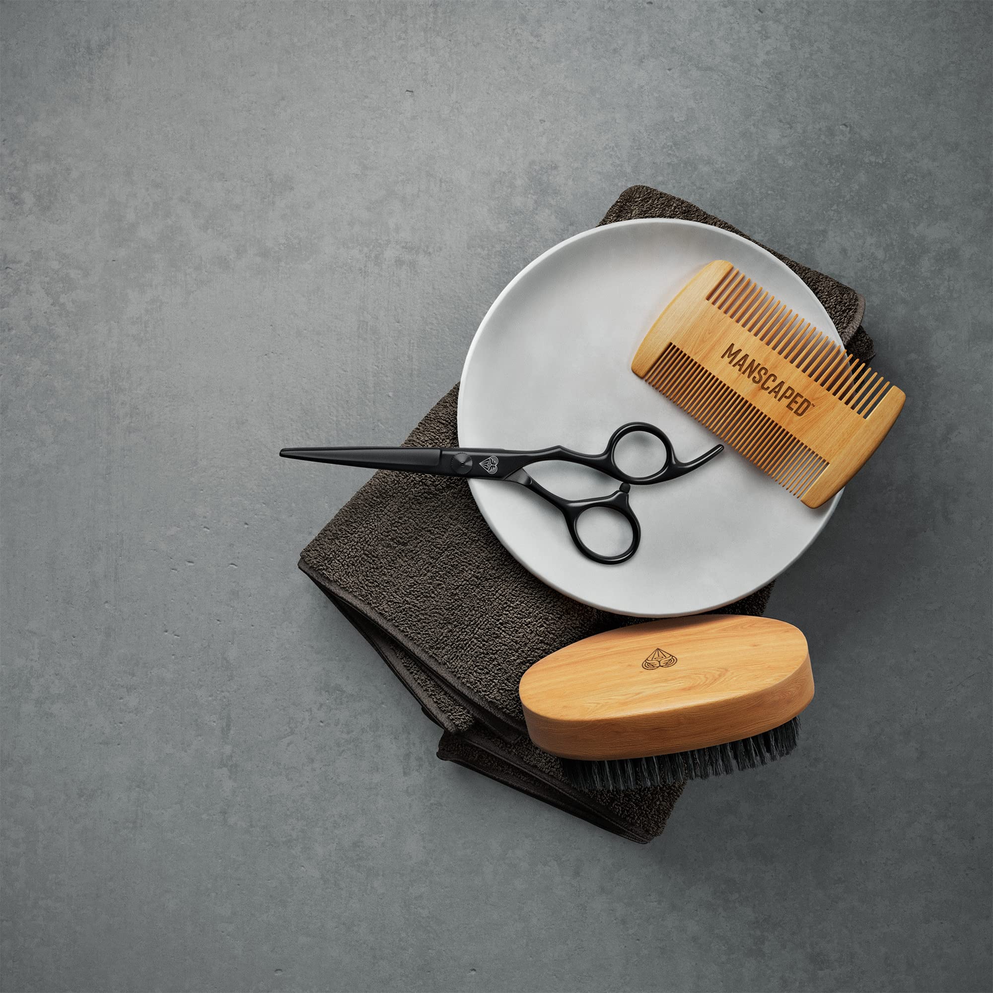 Manscaped Beard Care Kit Includes Ultrapremium Moisturizing Beard Shampoo & Balm, Soft Brush, Comb & Precision Scissors For Groo