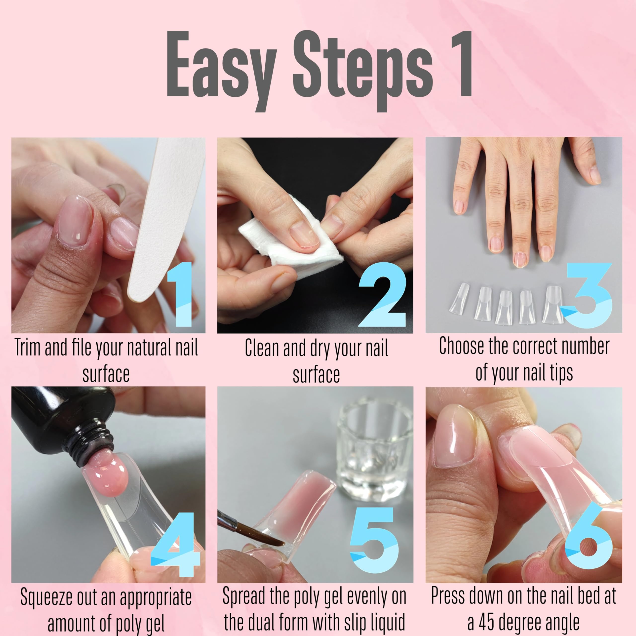 Novo Ovo 240 Pcs Duck Nail Dual Forms For Poly Gel Toenail Extension, Reusable Full Cover Molds For French Tip Acrylic Duckies,
