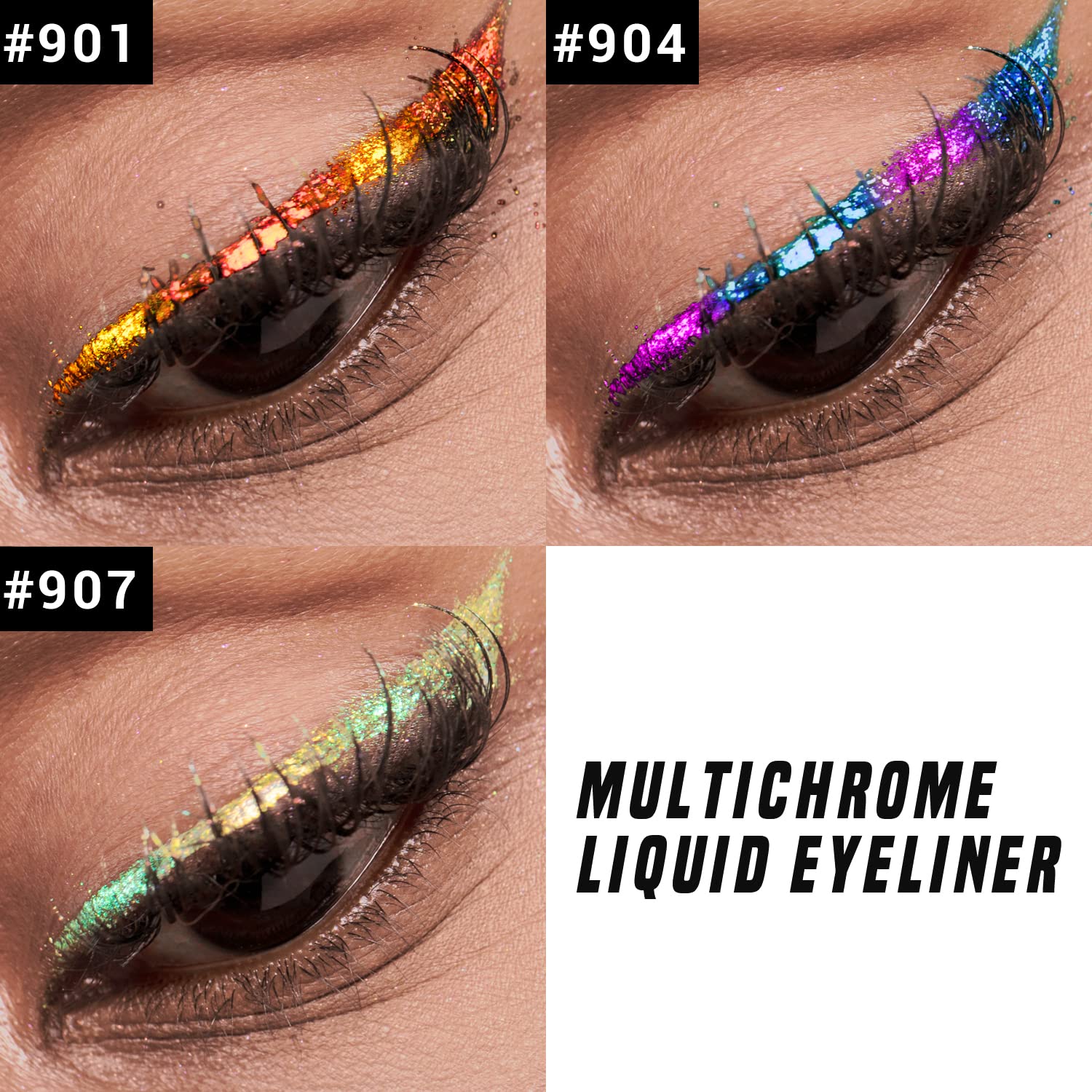 CHARMACY Chameleon Liquid Eyeliner, Liquid Glitter Eyeliner, Highly Pigmented, Metallic Intense MultiColor Shifting waterproof E