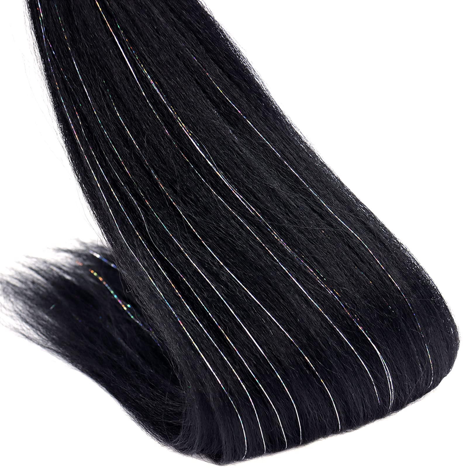 Pre Stretched Braiding Hair 8 Packs 20 Inch With Tinsel Hair Long Professional Hair For Crochet Twist Braids Itch Free Hot Water
