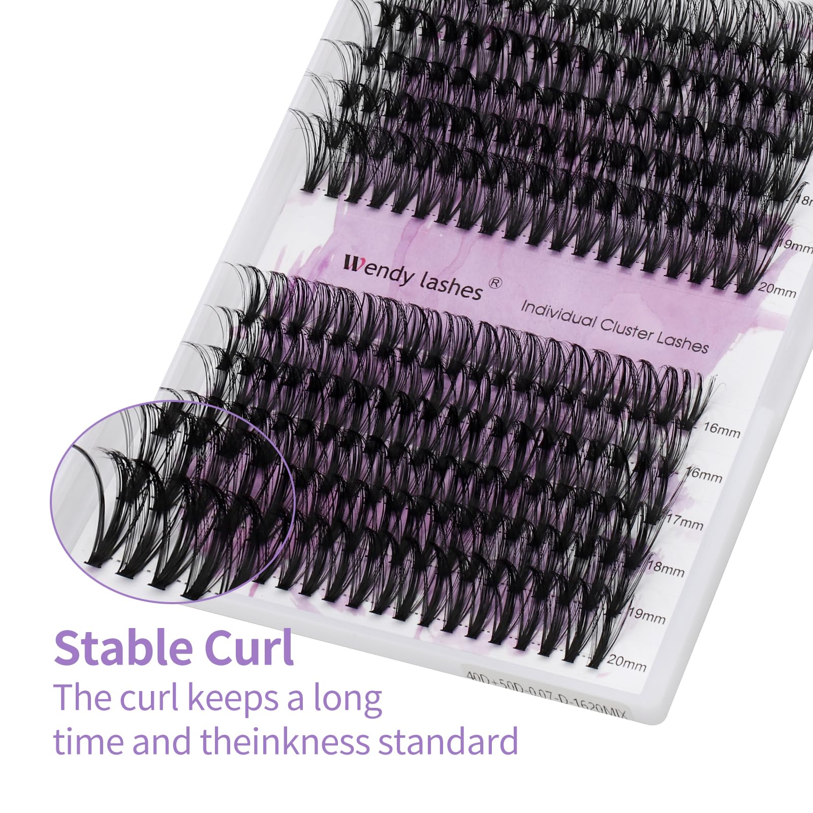 40/50D Cluster Lashes Individual Lash Clusters 16-20Mm Mixed Length C/D Curl Eyelash Light Diy Lash Clusters Thin Band Eyelash S