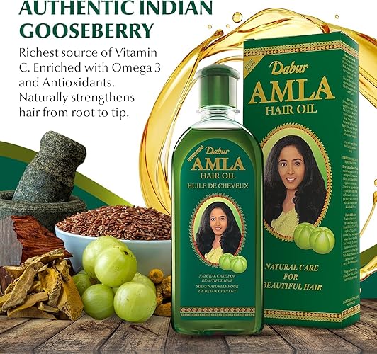 Dabur Amla Hair Oil - Amla Oil, Amla Hair Oil, Amla Oil for Healthy Hair and Moisturized Scalp, Indian Hair Oil for Men and Wome