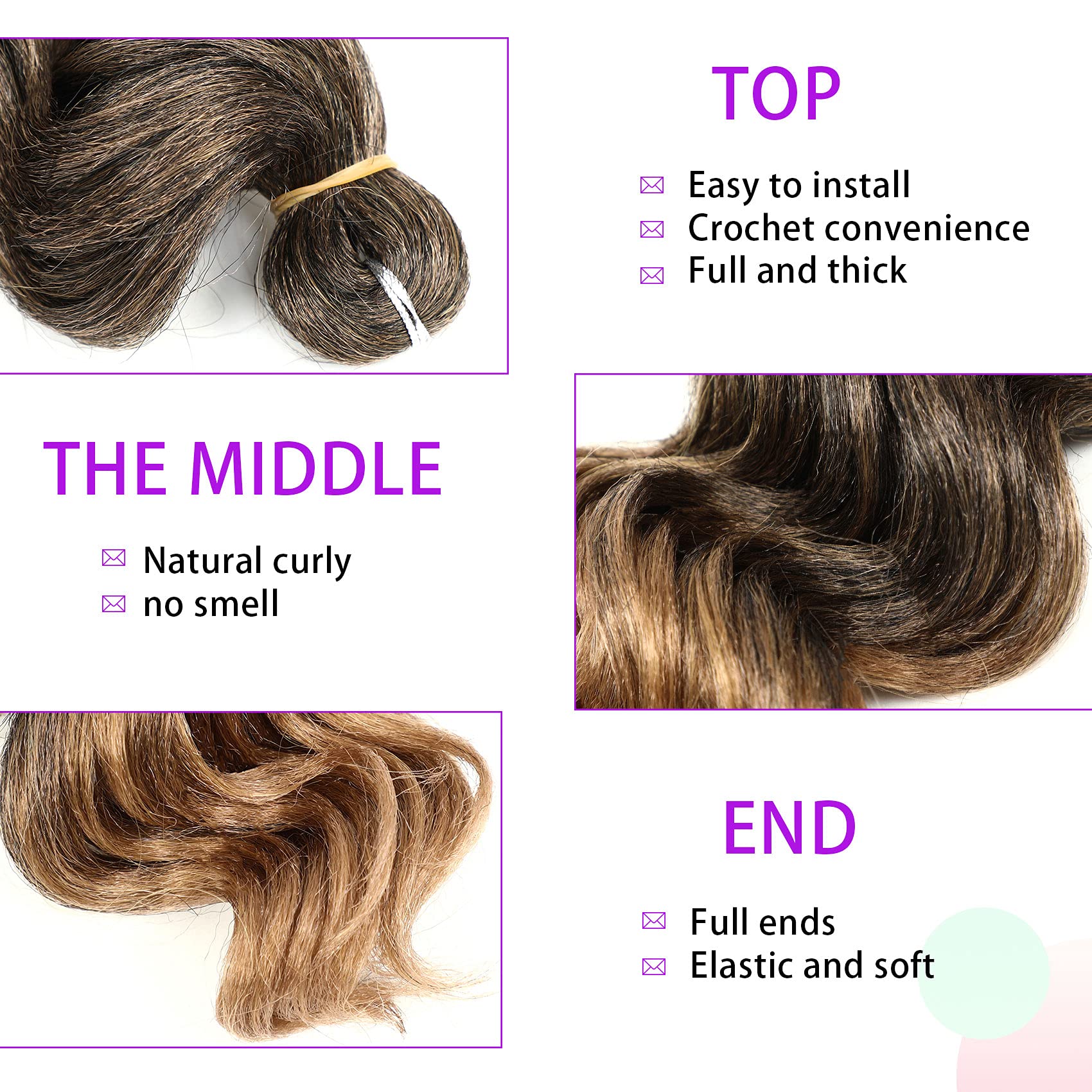 Ocean Wave Crochet Hair Deep Wave Crochet Hair Ocean Wave Braids Hair Synthetic Crochet Braiding Hair Extensions 8 Packs (14 Inc