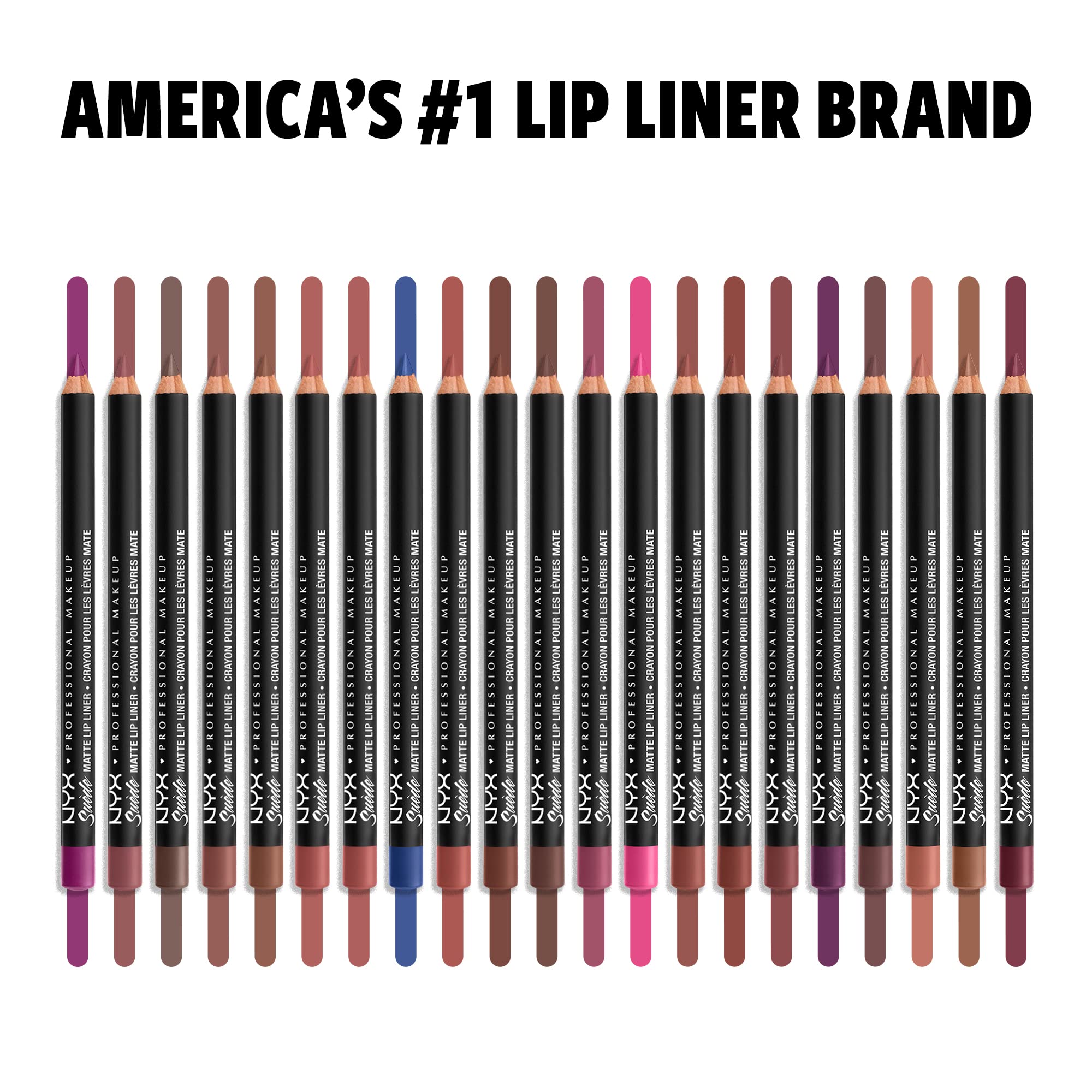NYX PROFESSIONAL MAKEUP Suede Matte Lip Liner, Vegan Formula - Pink Lust (Hot Pink)