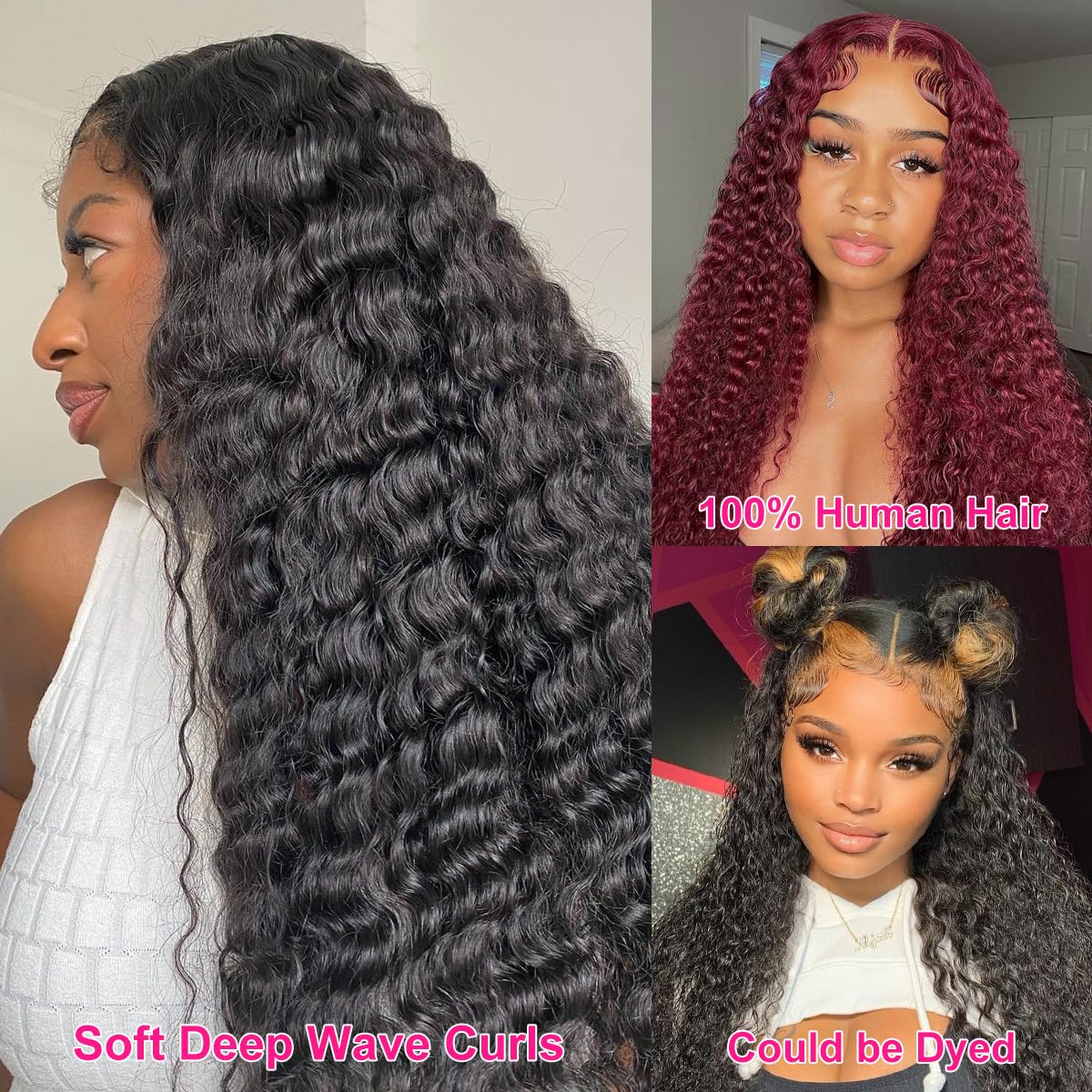 Askwish 180% Density 32 Inch Lace Front Wigs Human Hair Pre Plucked 13X4 Deep Wave Lace Frontal Wigs For Black Women Curly Lace