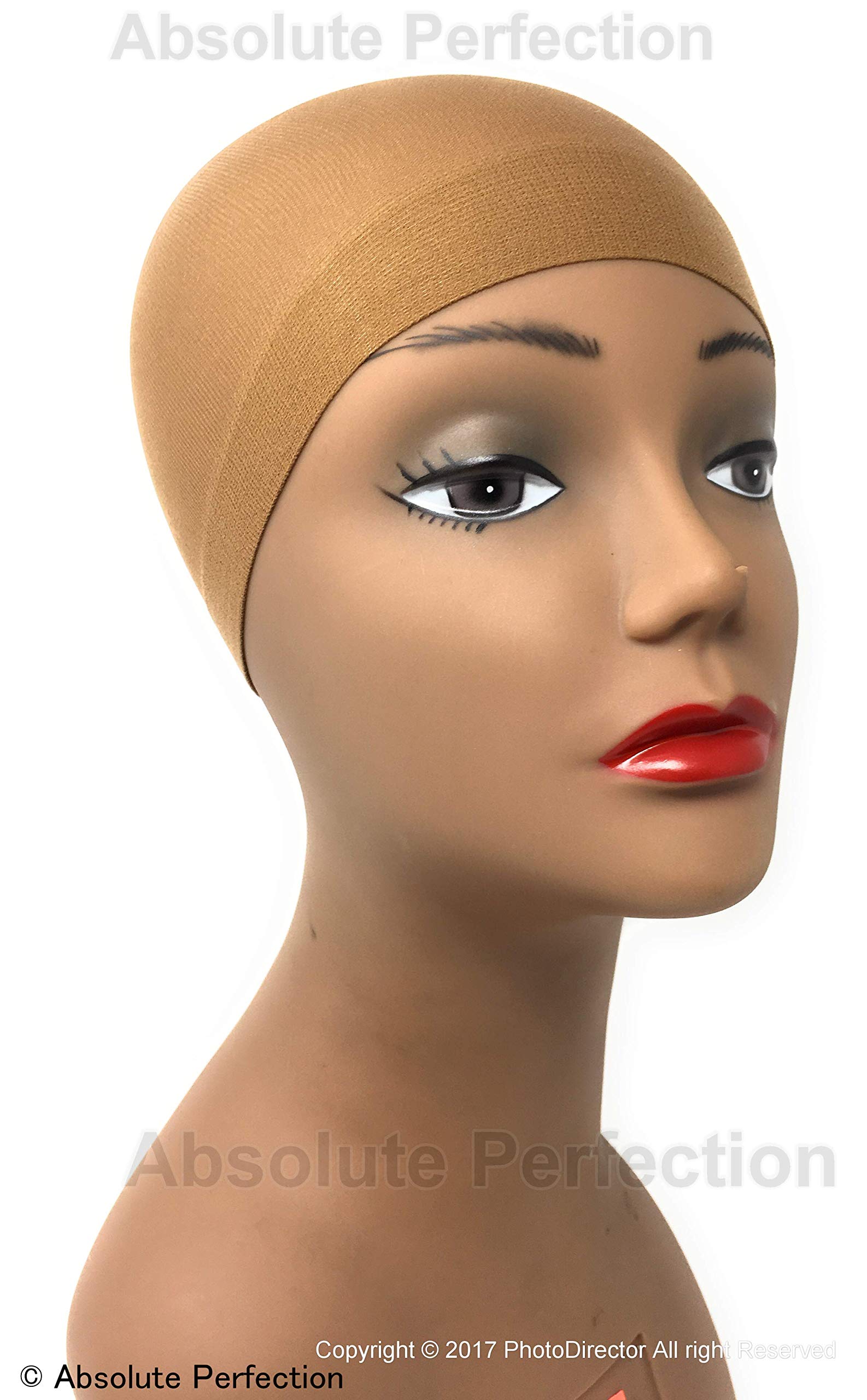 DREAM Deluxe Wig Cap Light Brown 2 pieces (Model: 097 Light Brown), Spandex cap