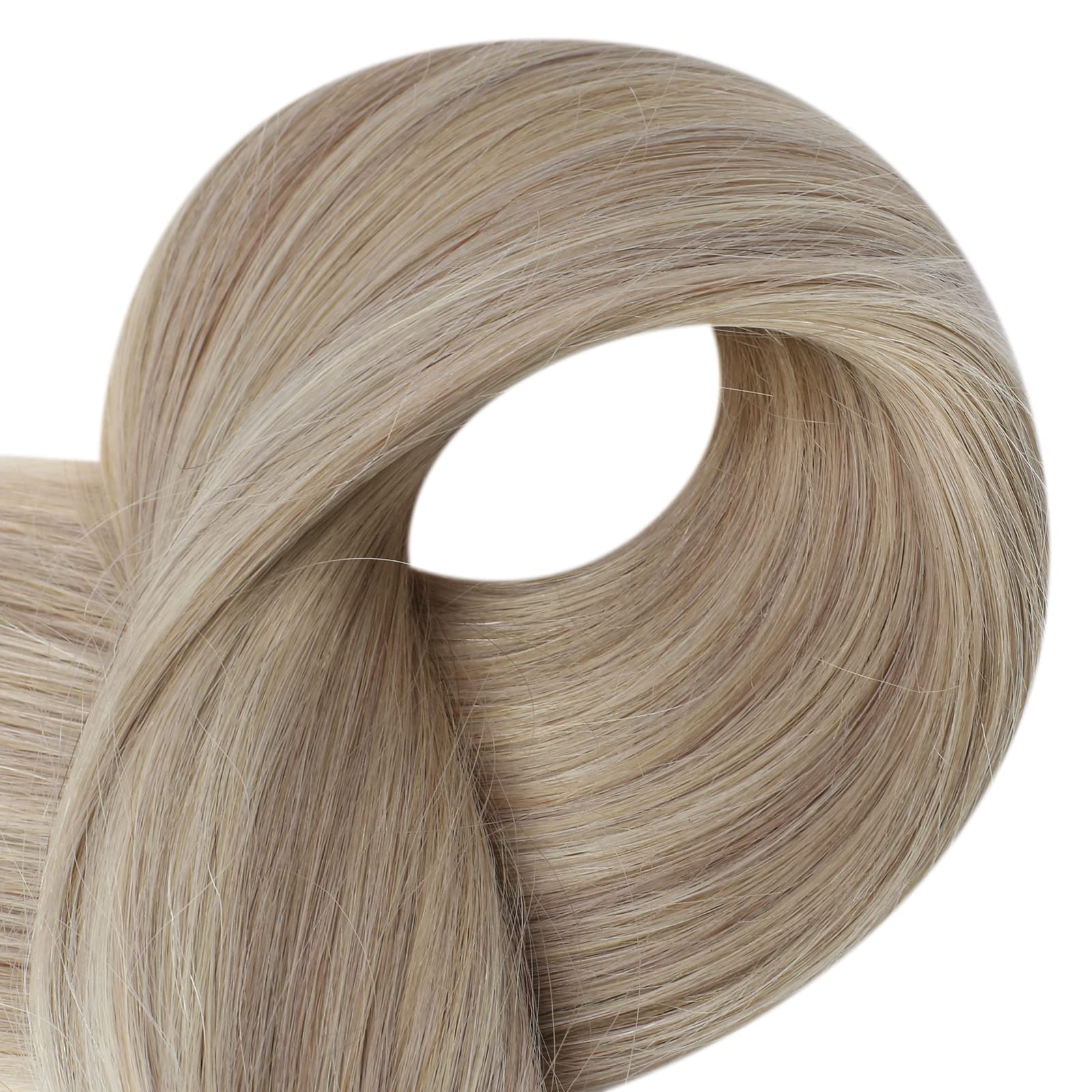 Full Shine Tape In Hair Extensions Human Hair 18Inch Blonde Hair Extensions Remy Hair Ash Blonde Hair Extensions Highlight With