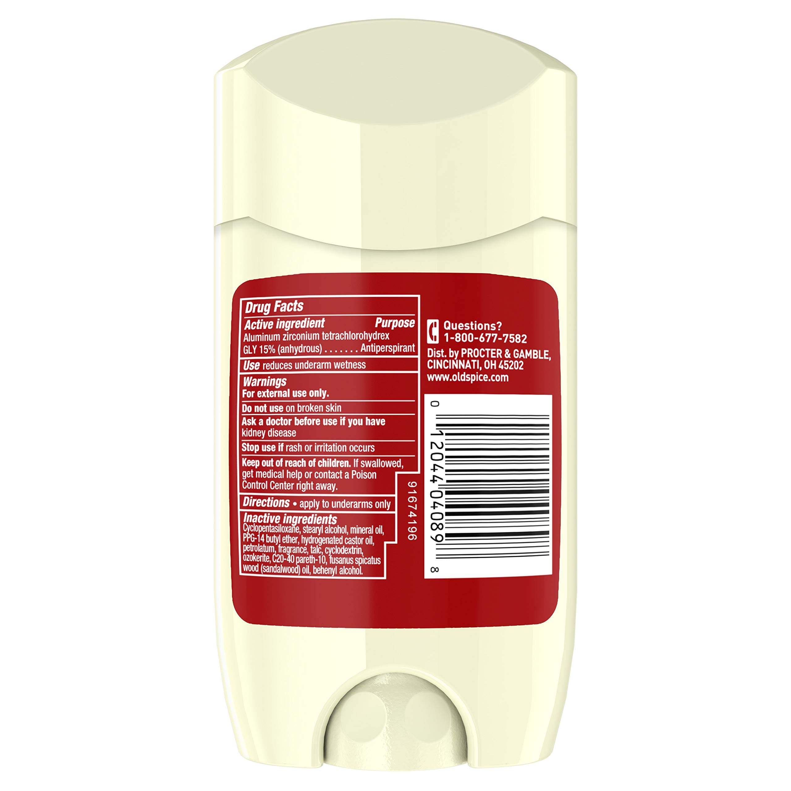 Old Spice Antiperspirant Deodorant For Men, Timber With Sandalwood, Inspired By Natural Elements, Invisible Solid, 2.6 Oz, Pack