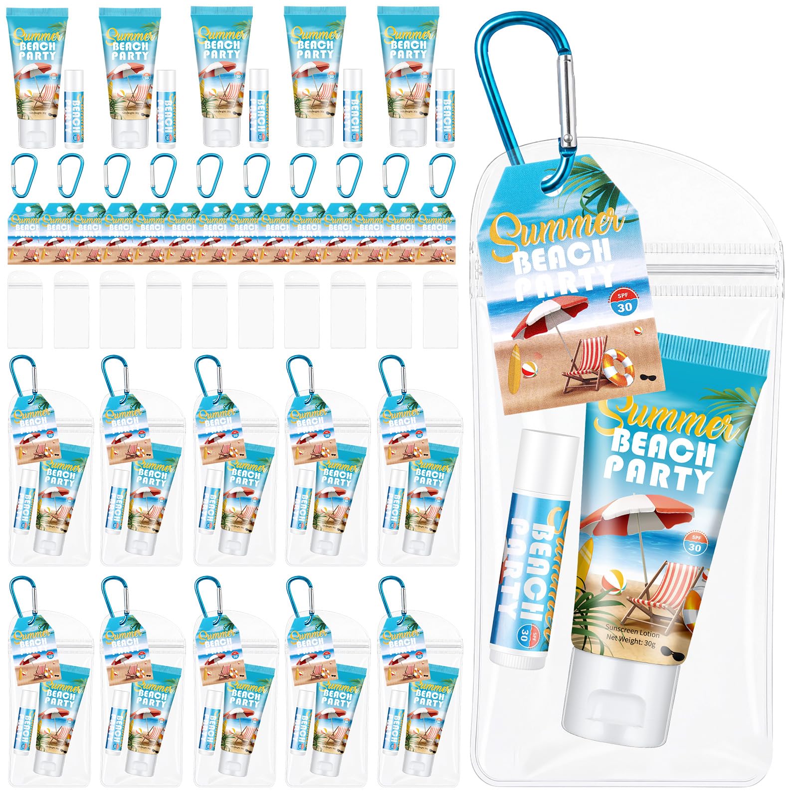Dansib 10 Sets Mini Sunscreen Lip Balm Party Favors, SPF 30 for Summer