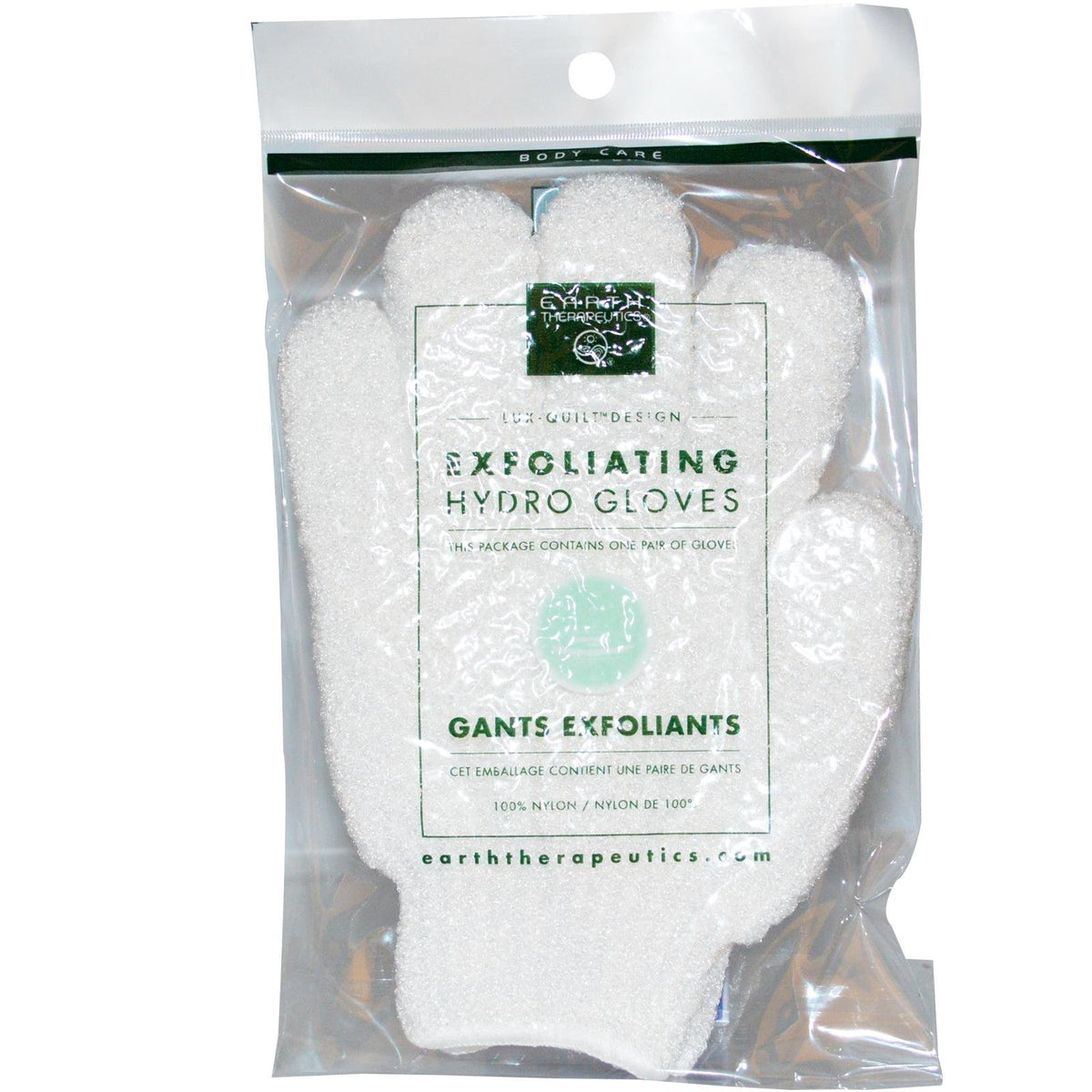 Earth Therapeutics Exfol Hydrating Glv White, 2 Pairs
