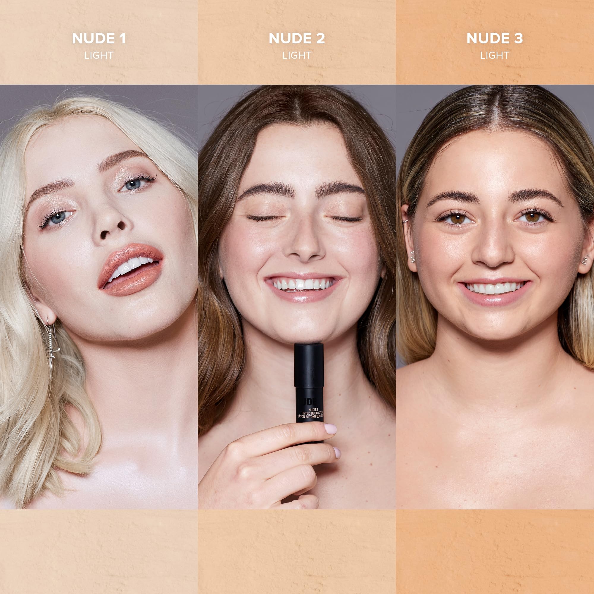 Nudestix Nudies Tinted Blur Foundation Stick, Matte Cream Powder Multitask Makeup to Tint, Blur, Blot Skin and Sculpt Face, Ligh