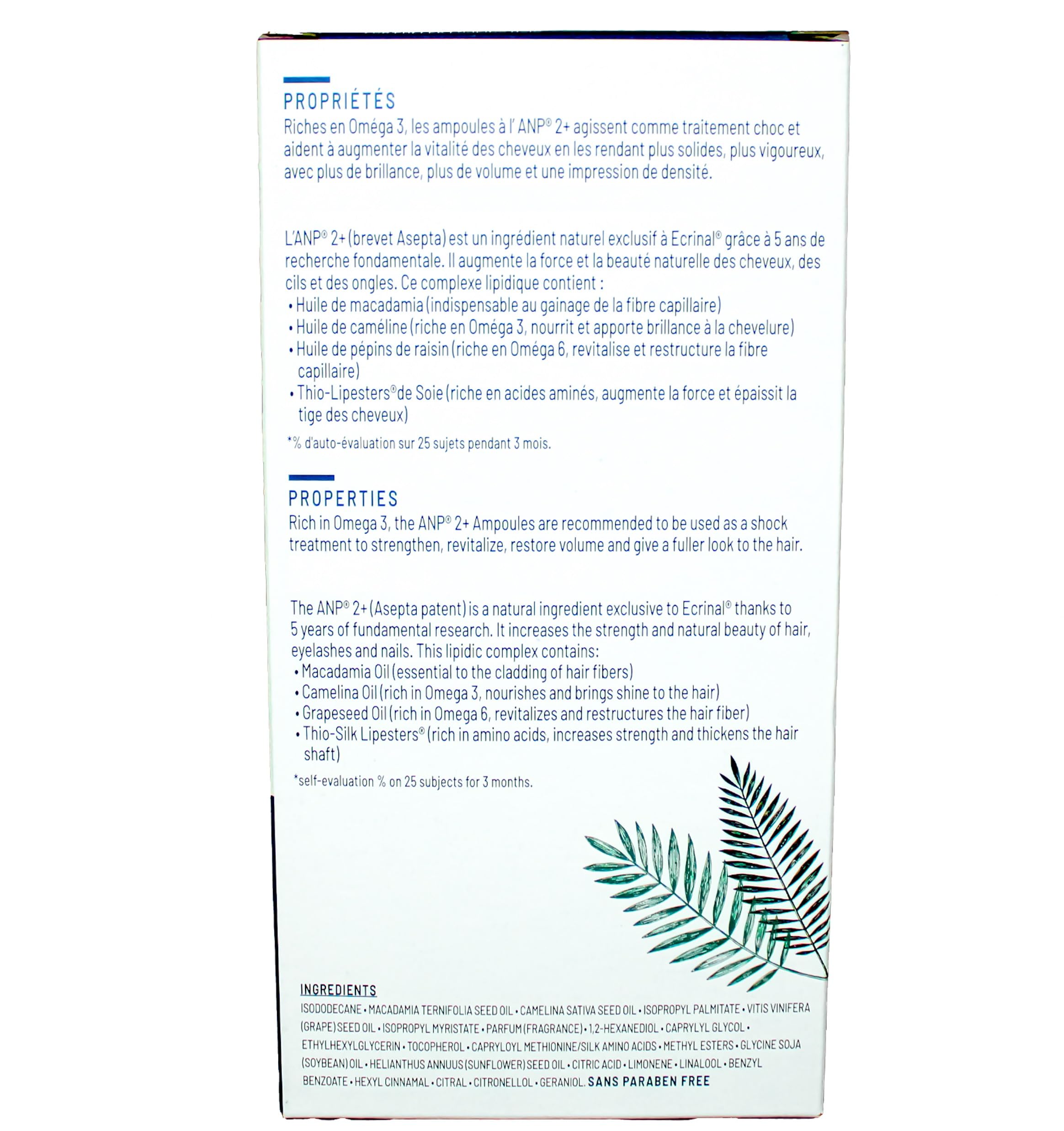 Ecrinal ANP2 Hair Growth Ampoules for Men - Strengthening & Repairing Ampoules - Intensive Hair Care for Thinning, Dull, Damaged