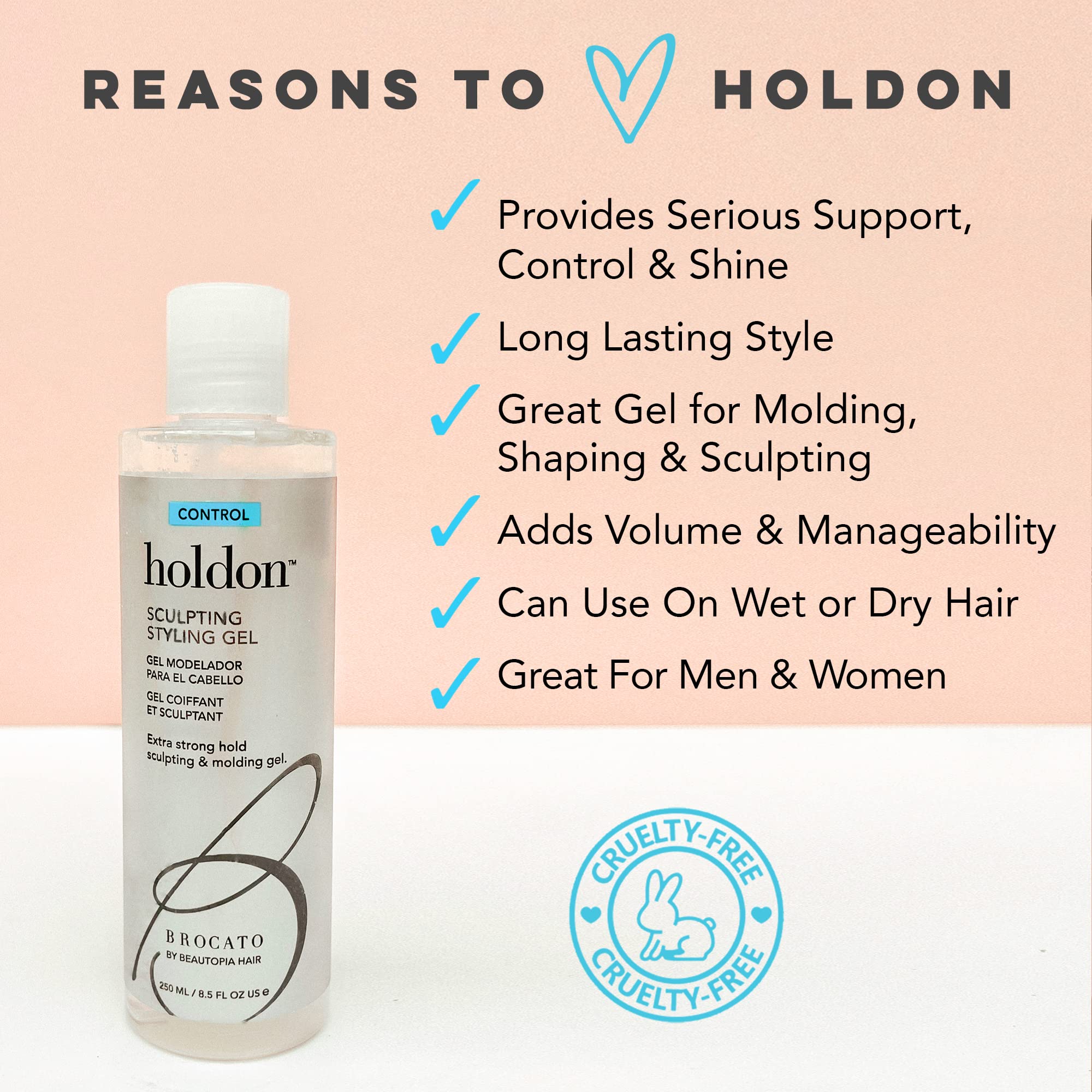 Brocato Holdon Sculpting Styling Gel, 8.5 Fl Oz