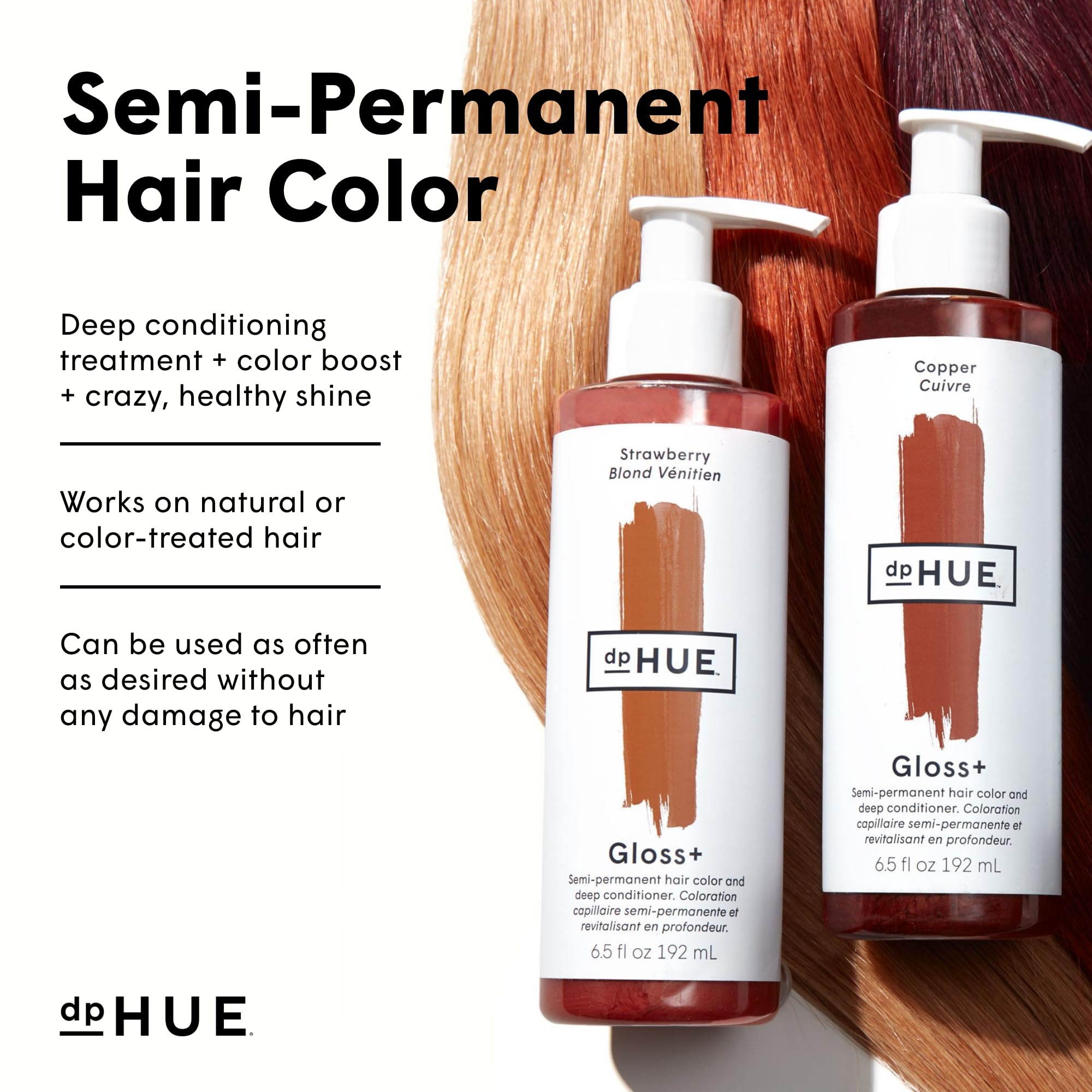 dpHUE Gloss+, Auburn - 6.5 oz (8-12 Applications) - Semi-Permanent Hair Color & Conditioner - Lasts Up to Eight Washes - Paraben