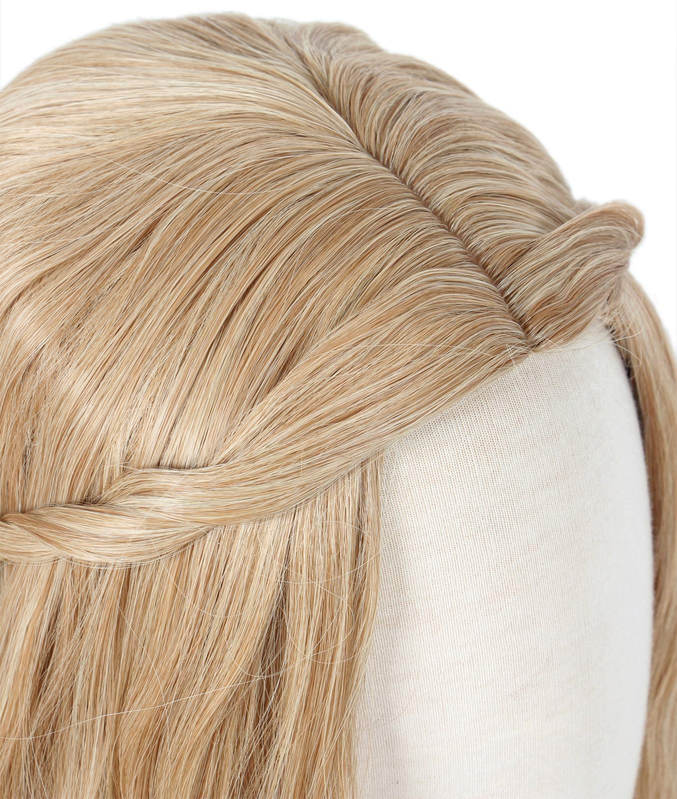 Linfairy 70S Long Blonde Wavy Costume Wig for Women - Fiber Material, 1 Count, Perfect for Halloween and Cosplay Parties
