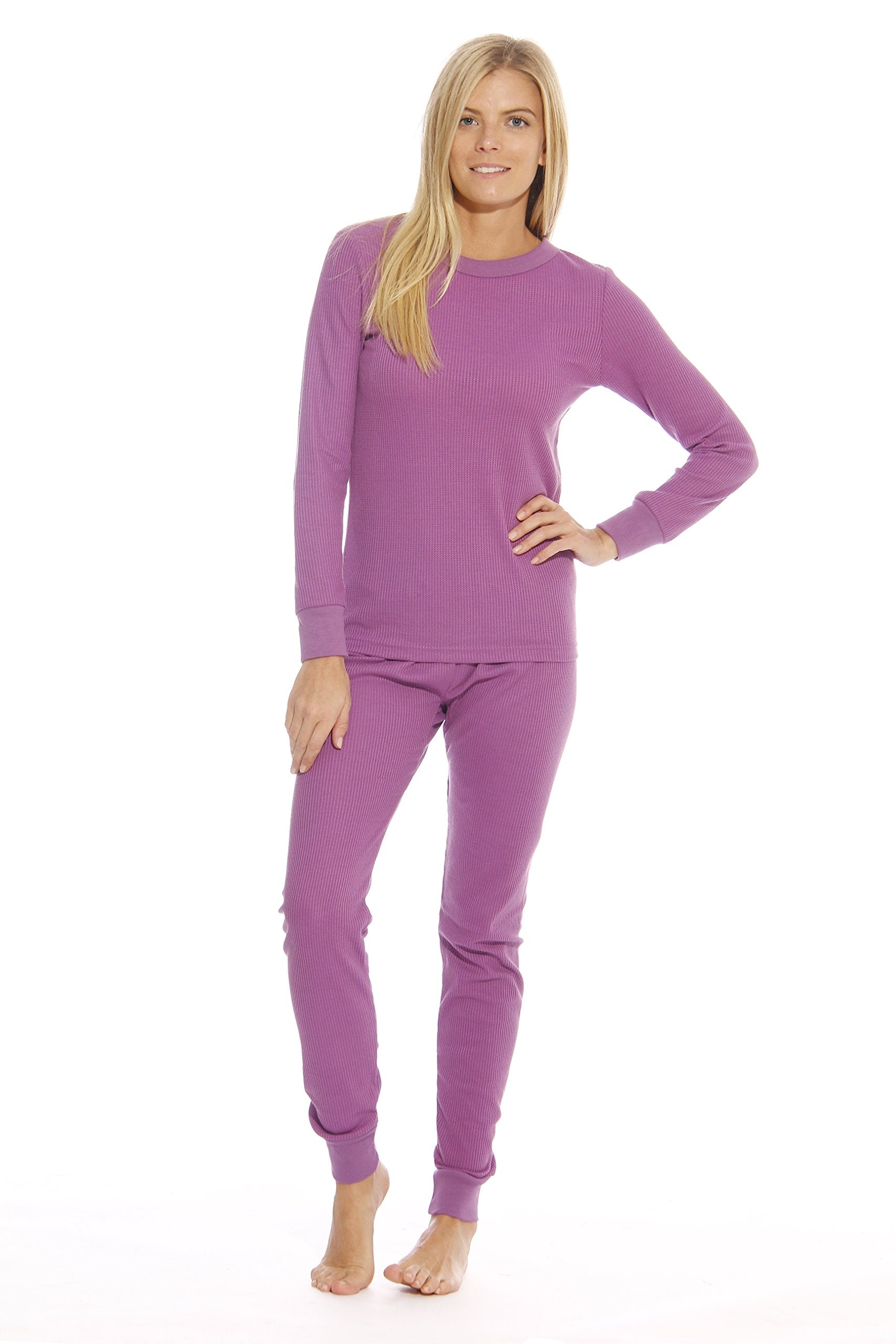 Just Love 95862-Purple-M Womens Thermal Underwear Pajamas Set Base Layer Thermals