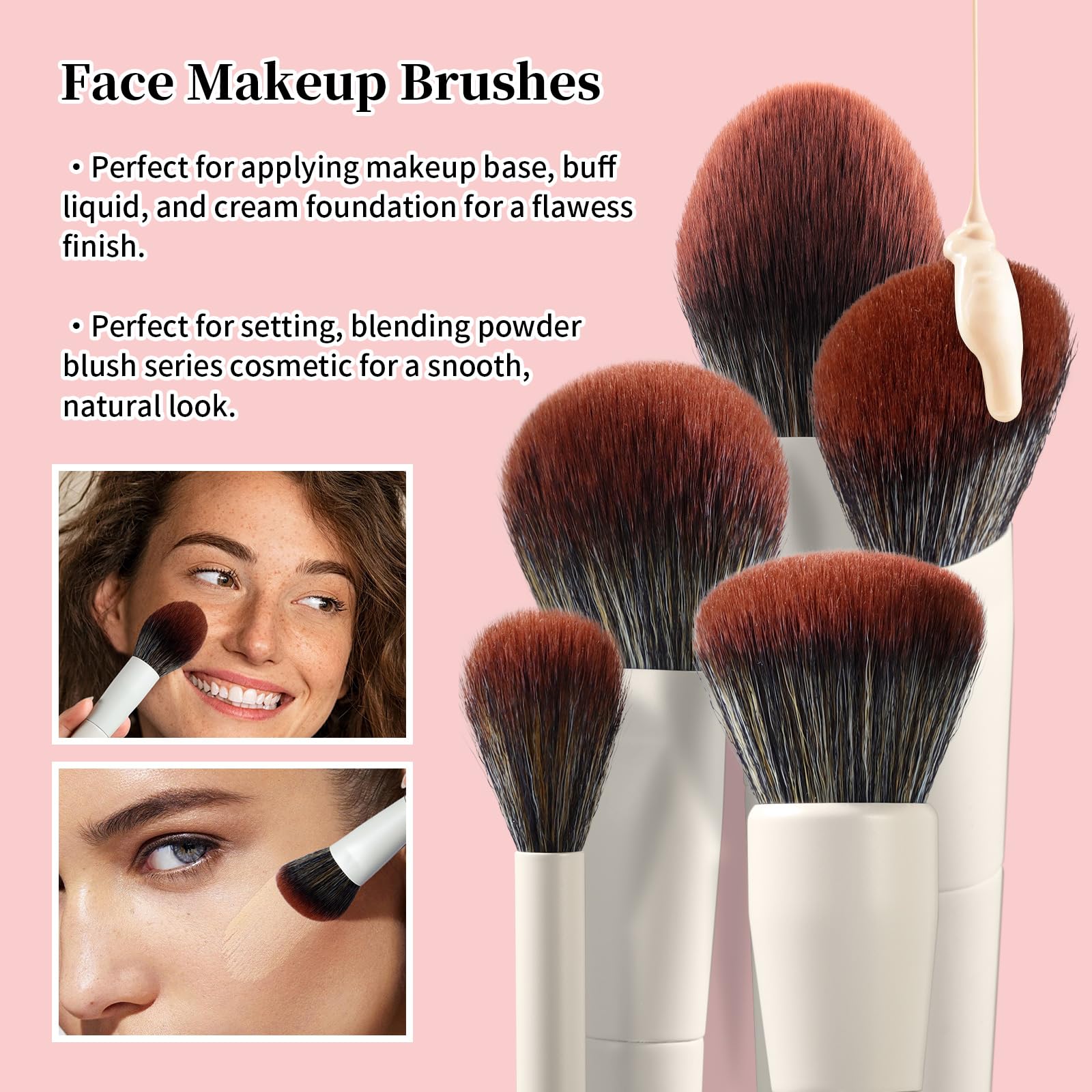 Eigshow Makeup Brushes, 18Pcs Professional Make Up Brush Set With Lables, For Foundation, Blush, Contour, Eyeshadow, Eyeliner, C