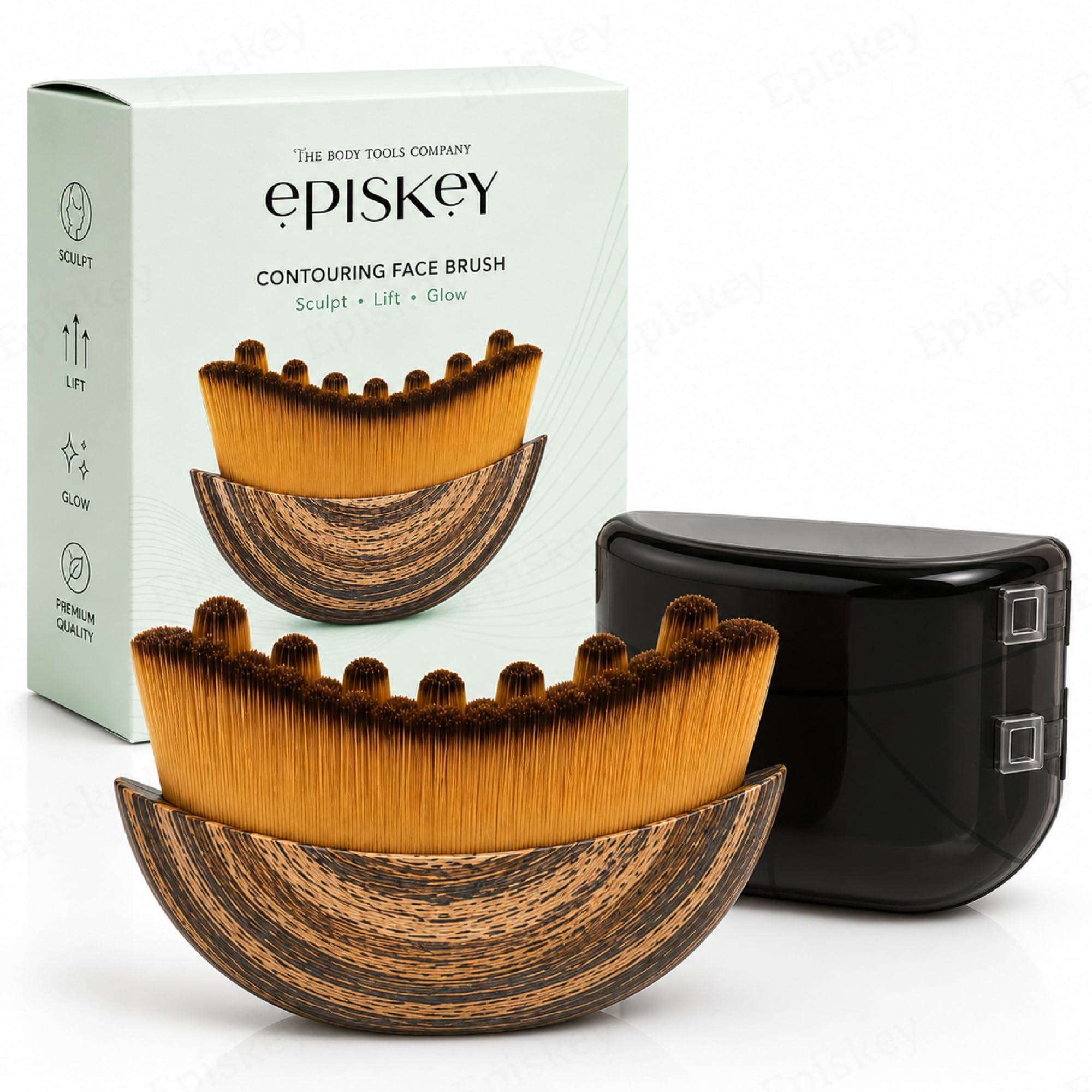 Episkey Lymphatic Contour Face Brush, Manual Lymphatic Drainage Massager, Natural Makeup Brushes With Durable Soft Bristles, Hyp