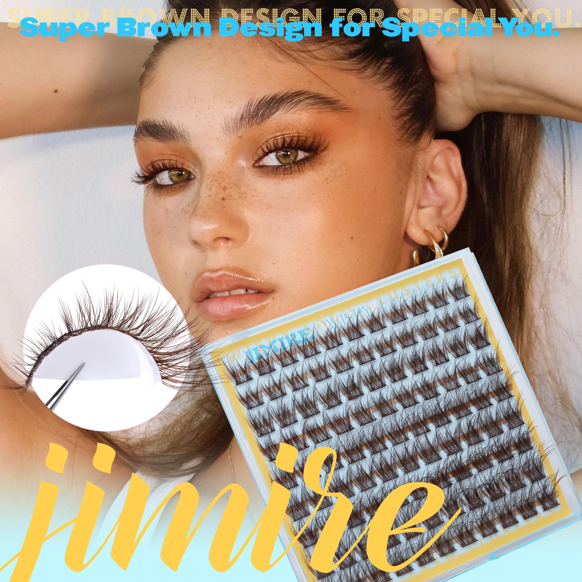 Jimire Manga Lash Clusters Natural Look Anime Japanese Eyelash Clusters 10-16Mm D Curl Cluster Eyelash Extensions Cute Individua