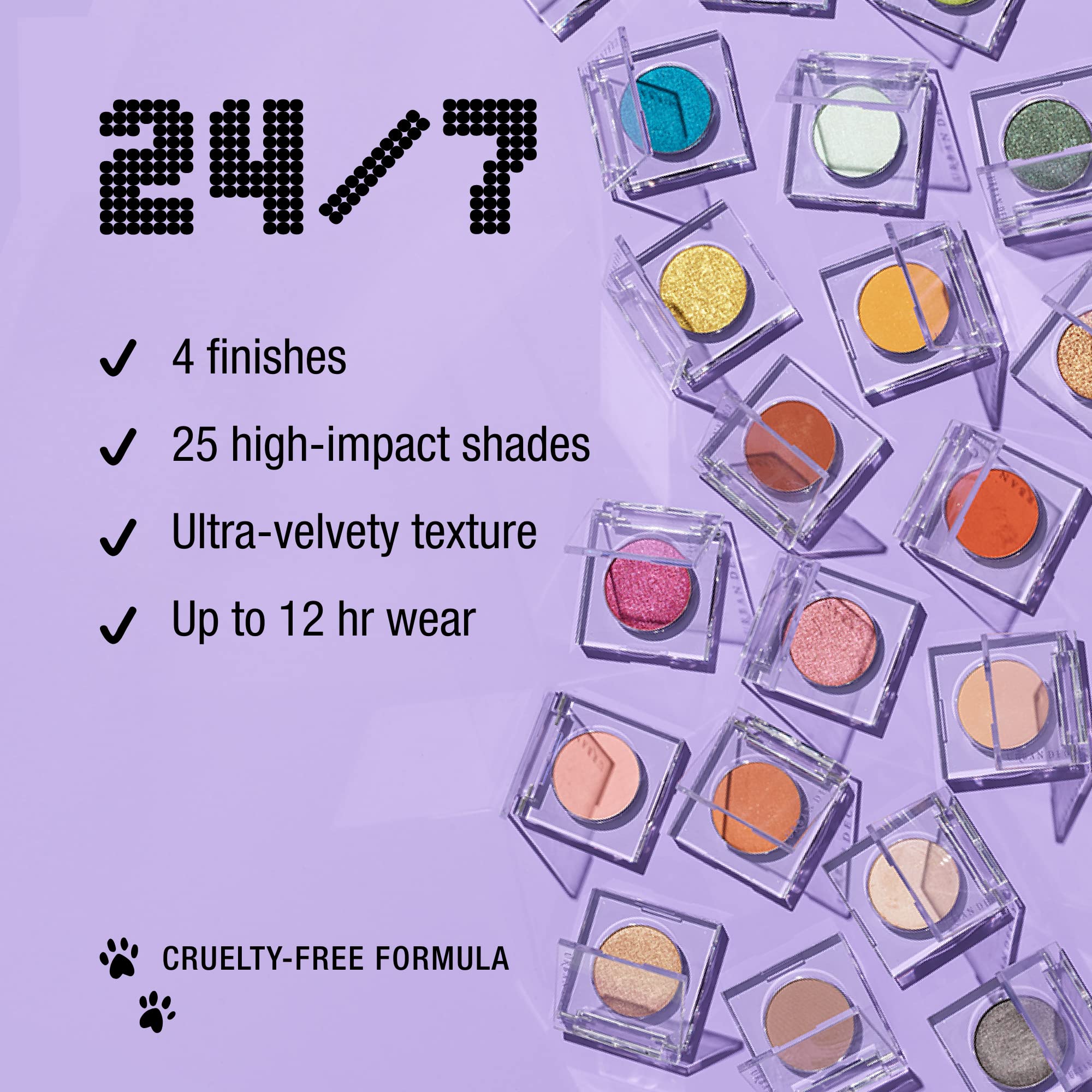 Urban Decay 24/7 Longwear Eyeshadow Single (Floored - Deep Pink Shimmer), High-Pigment Eye Shadow Compact, Smooth & Blendable Co