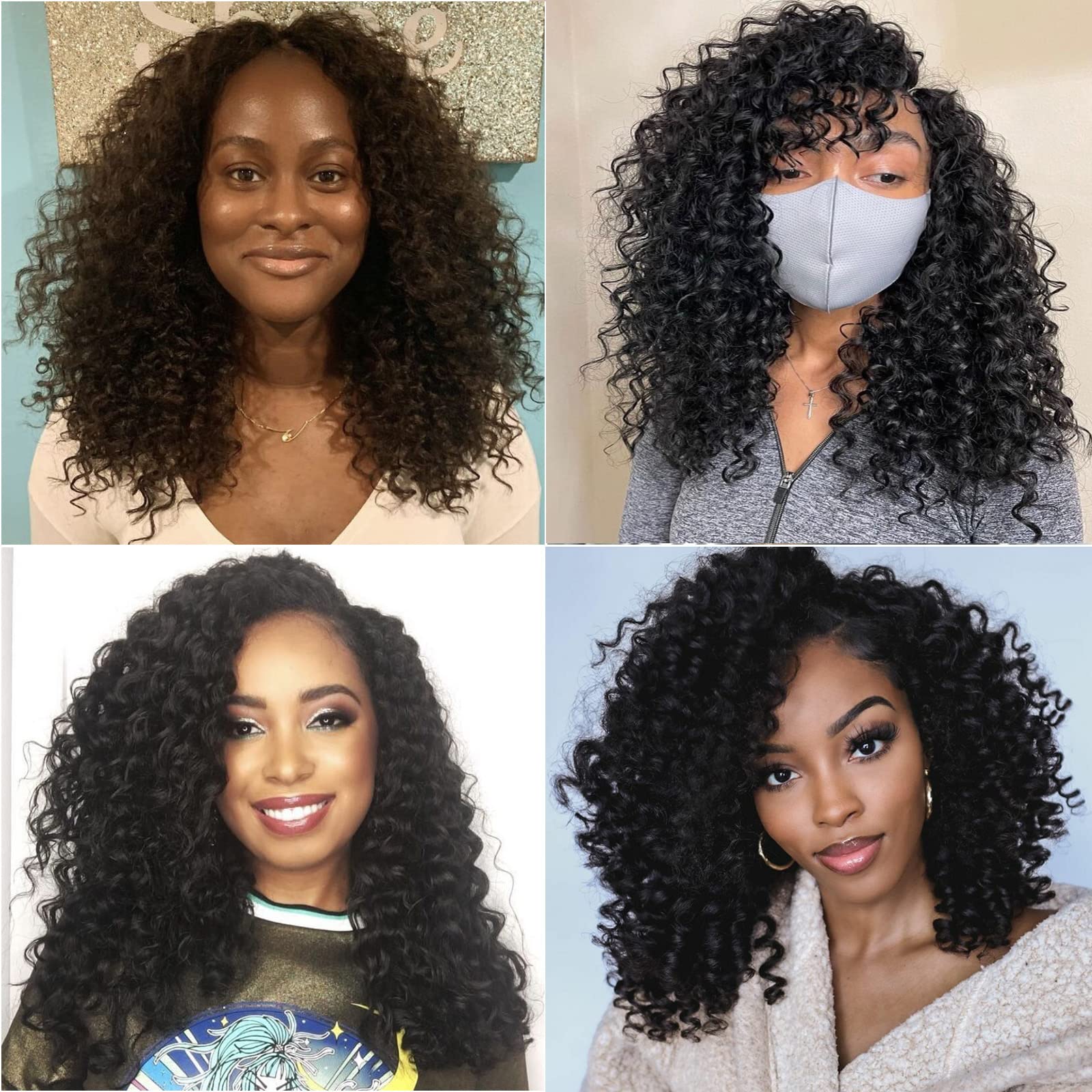 14Inch Gogo Curl Crochet Braids For Water Wave Crochet Hair For Black Women,Natural Black Deep Wave Synthetic Braiding Hair Exte