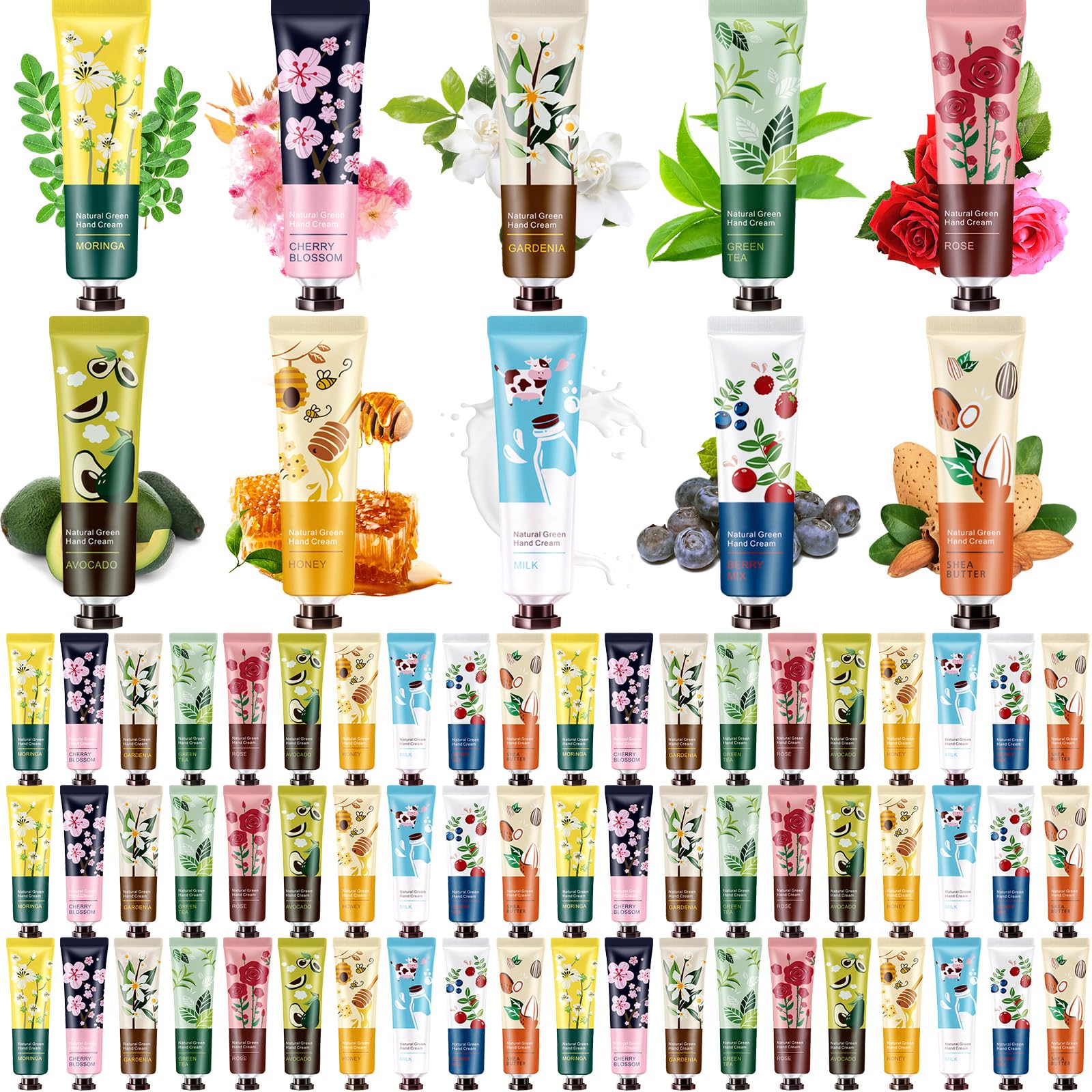 Dansib 60 Pack Hand Cream Gifts Set for Women Mothers Day Gifts for Mom Mini Lotion Bulk for Dry Cracked Hands, Mini Hand Lotion