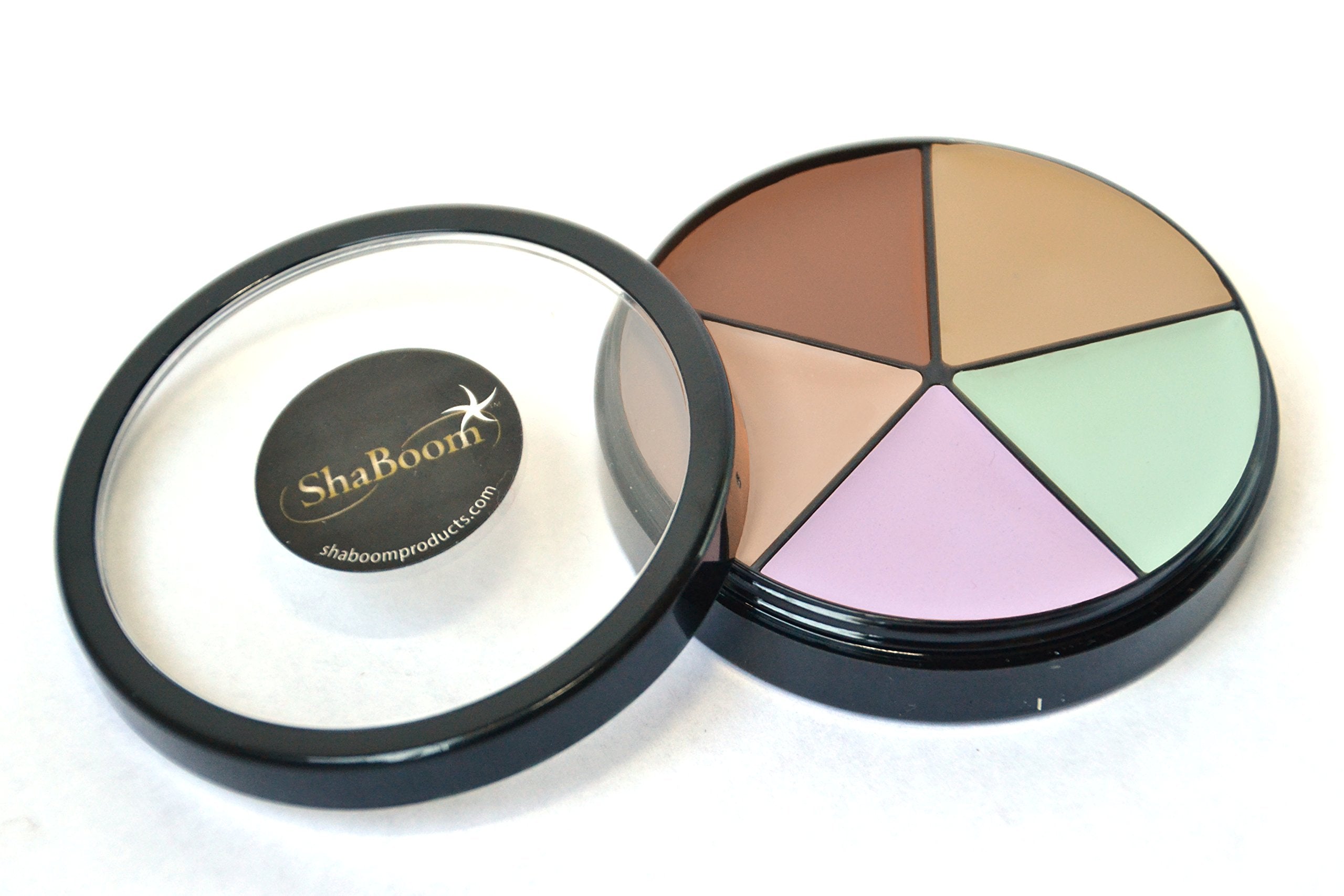 ShaBoom Beauty AllAround Cover Wheel Concealer, 5in1 Full Coverage Color Correcting & Contour Cream Palette Paraben Talc Glu