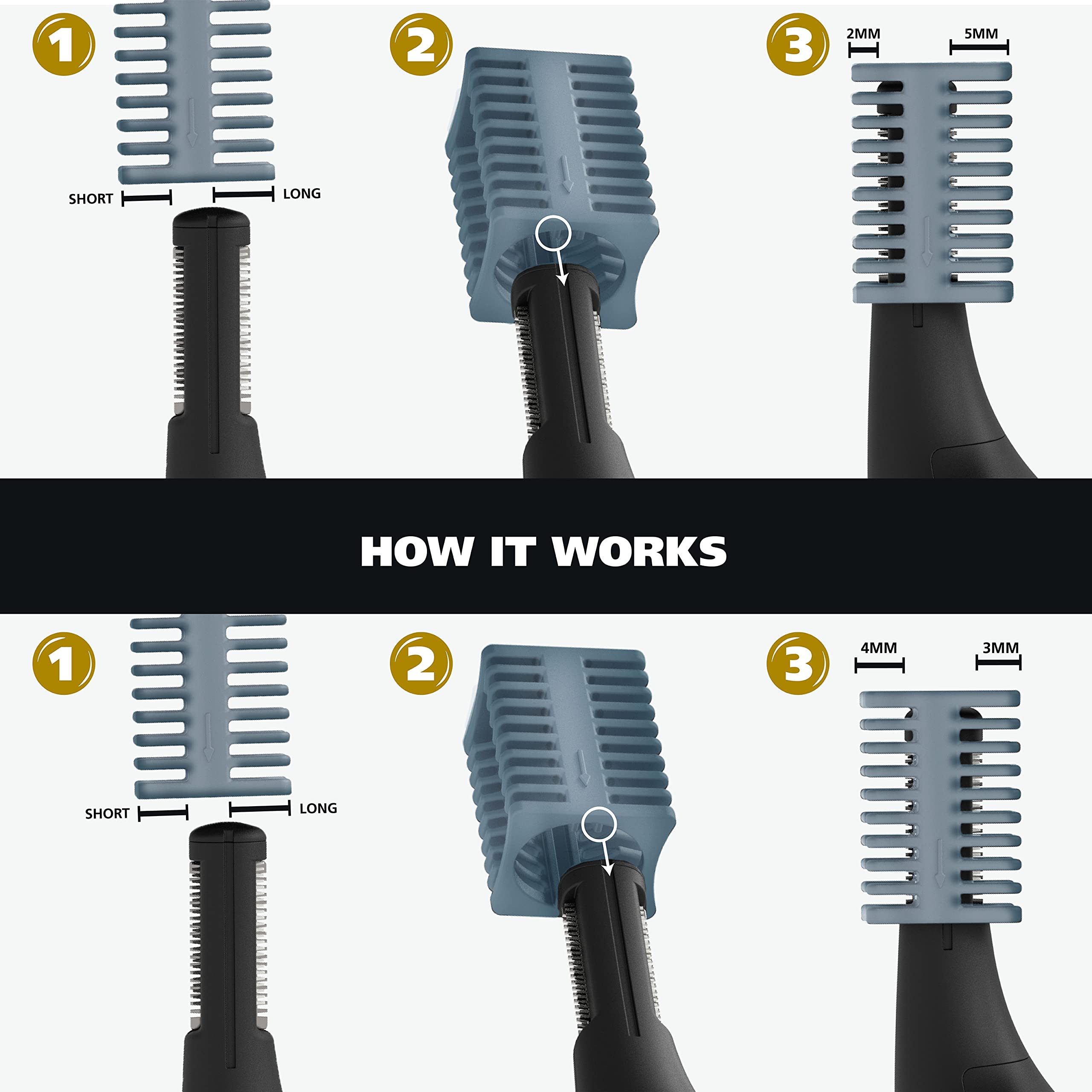 Wahl Manscaper Rechargeable Multipurpose Precision Detail Trimmer with Rotary Attachment Head for Hygienic Grooming of Hair Anyw