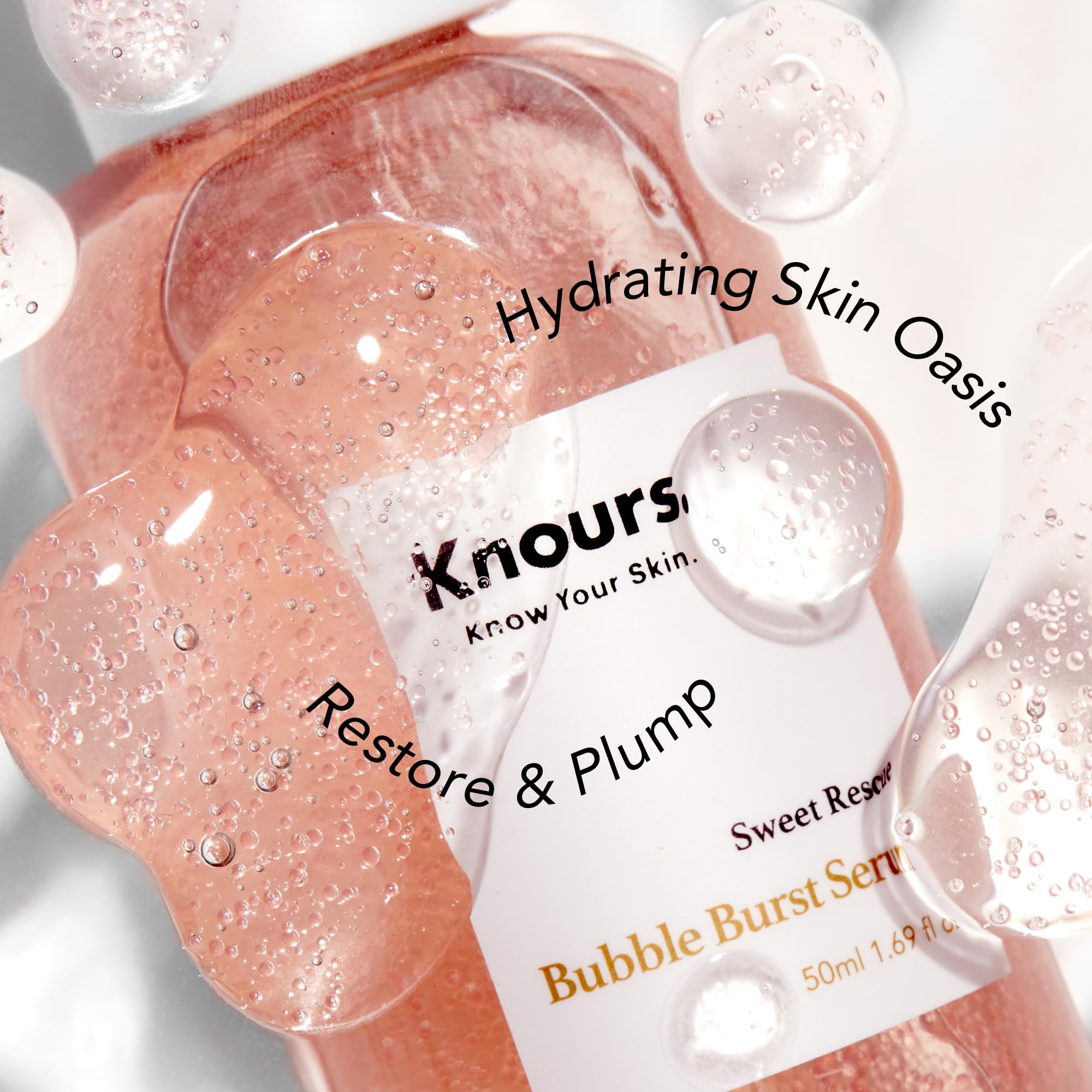 Knours. Balancing 5Xha+Gromwell Root Oil Bubble Burst Serum W/ 59% Rose Water Niacinamide, Retinal Hydrating Healthy Serum For I