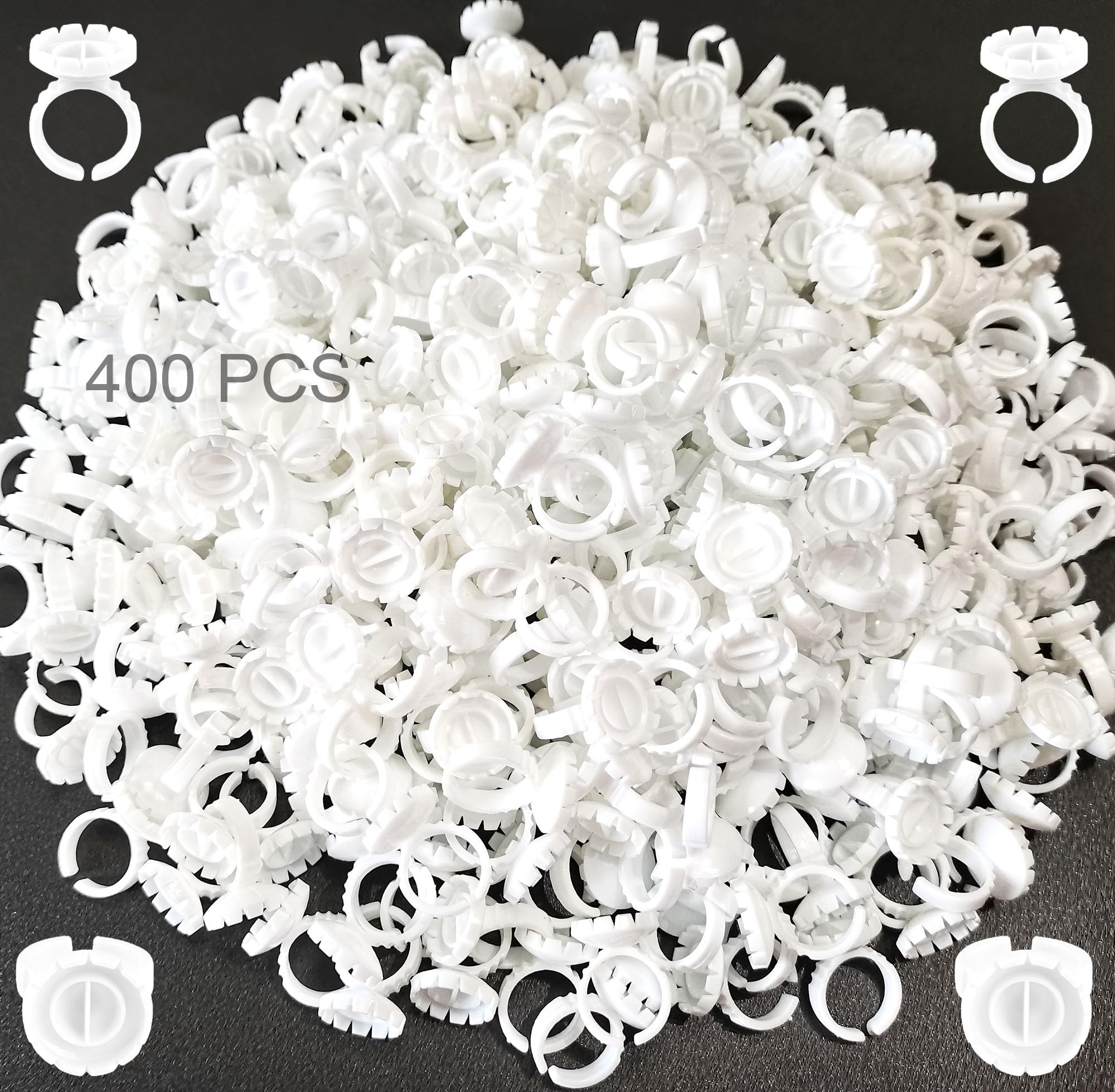 Glue Rings for Eyelash Extensions, 400 PCS Glue Rings Lash Ring for Glue, Smart Lash Glue Ring Holder Blooming Eyelash Glue Hold