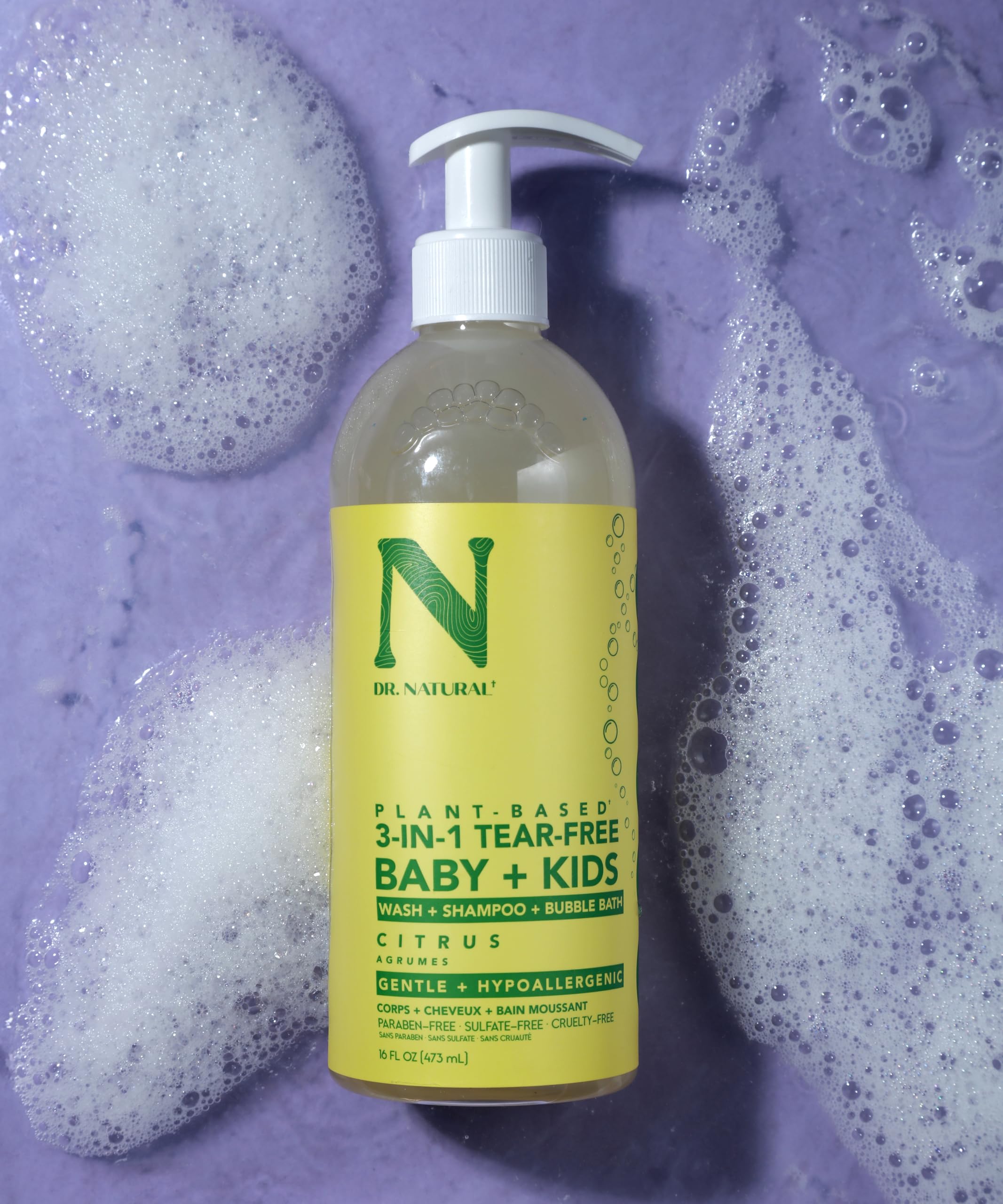 Dr. Natural 3-In-1 Tear-Free Baby Plus Kids Soap, Citrus, 16 Oz - Plant ...