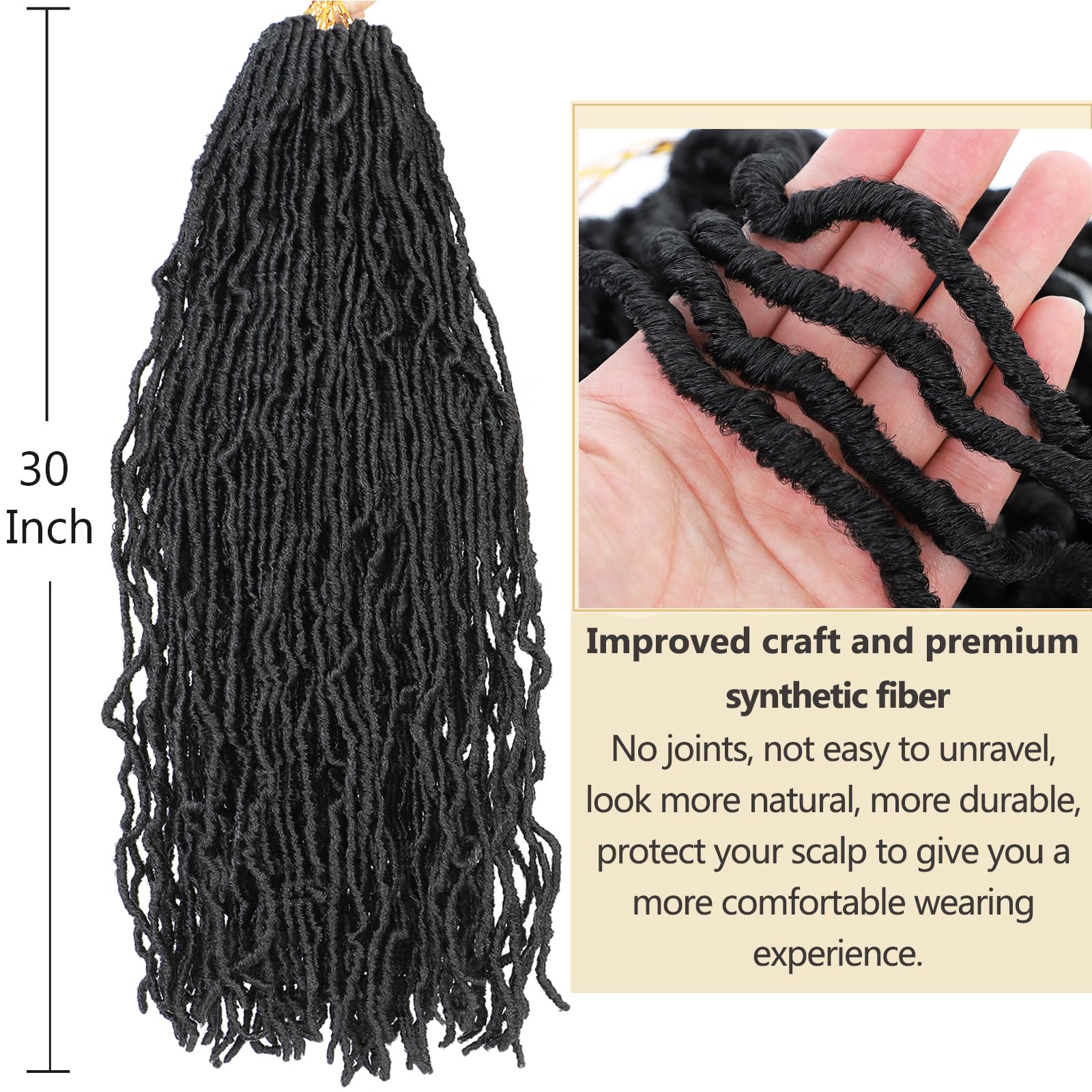 Faux Locs Crochet Hair Brown Soft Locs 30 Inch 7 Packs Long Crochet Locs Crochet Hair For Women Locs Natural Synthetic Pre Loope