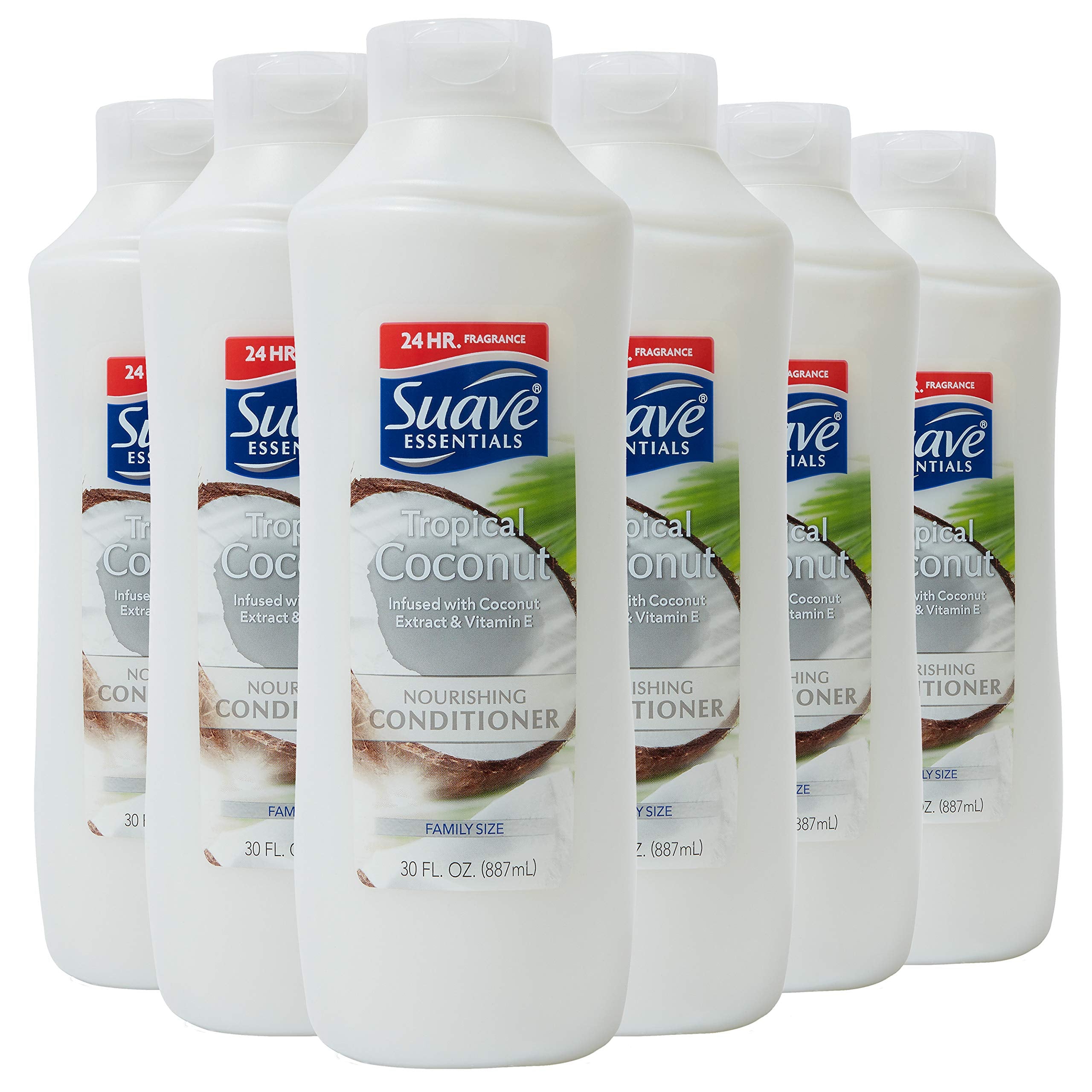 Suave Essentials Conditioner, Tropical Coconut, 30 Ounce (Pack of 6)