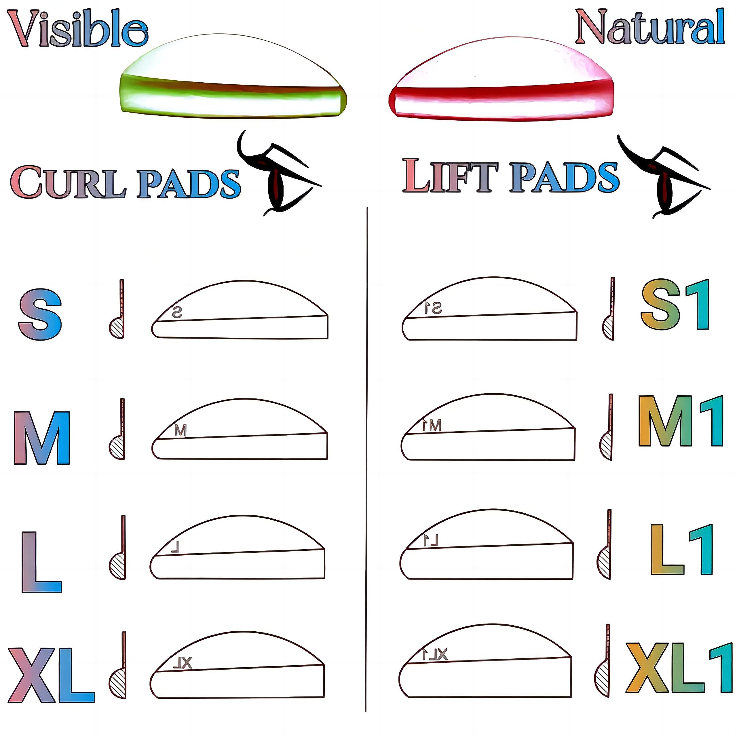 Eyelash Lift Shields Silicone Lash Curlers 8 Size Lifting Pads Jelly Lami Lamination Roller - Upper, Lower Perm Rod Perming Set