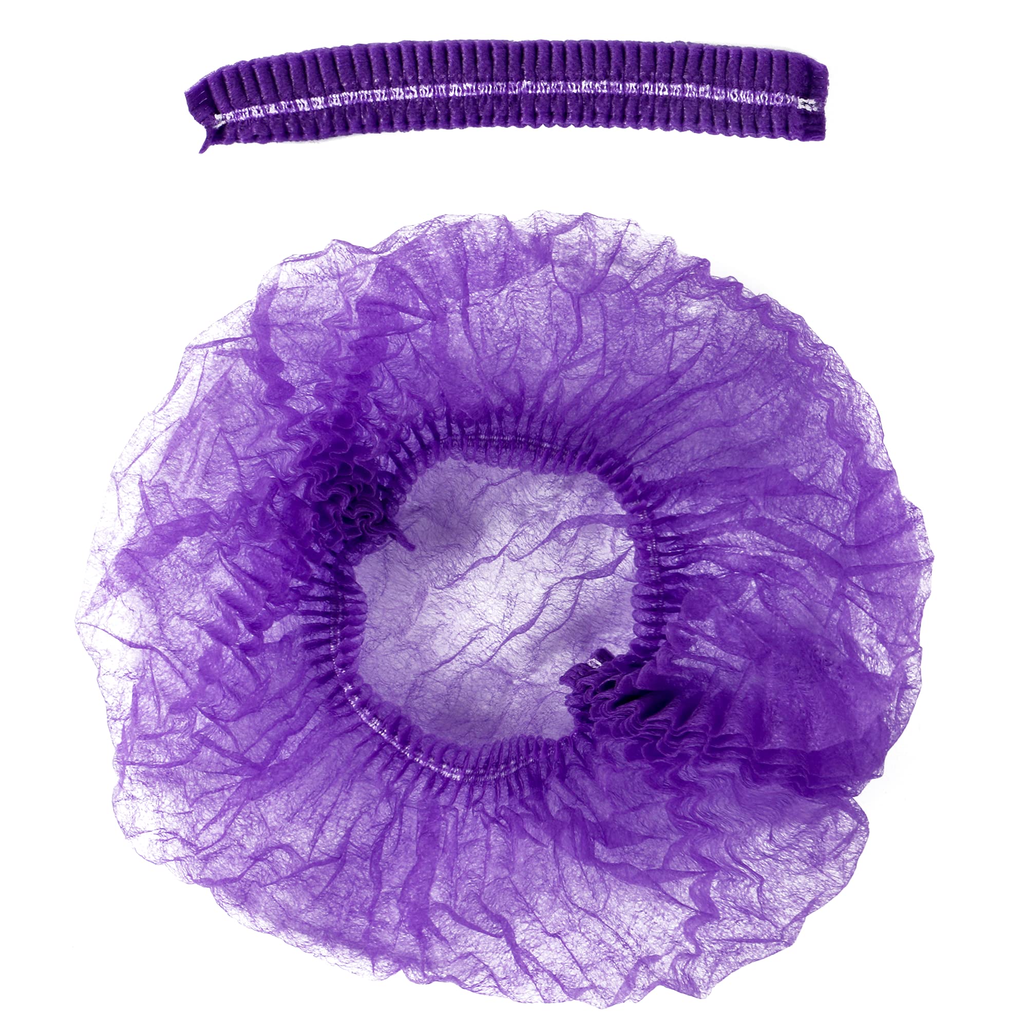 Protectx Disposable Bouffant (Hair Net) Caps Hair Head Cover Nets 21    (Purple 100 Pack)