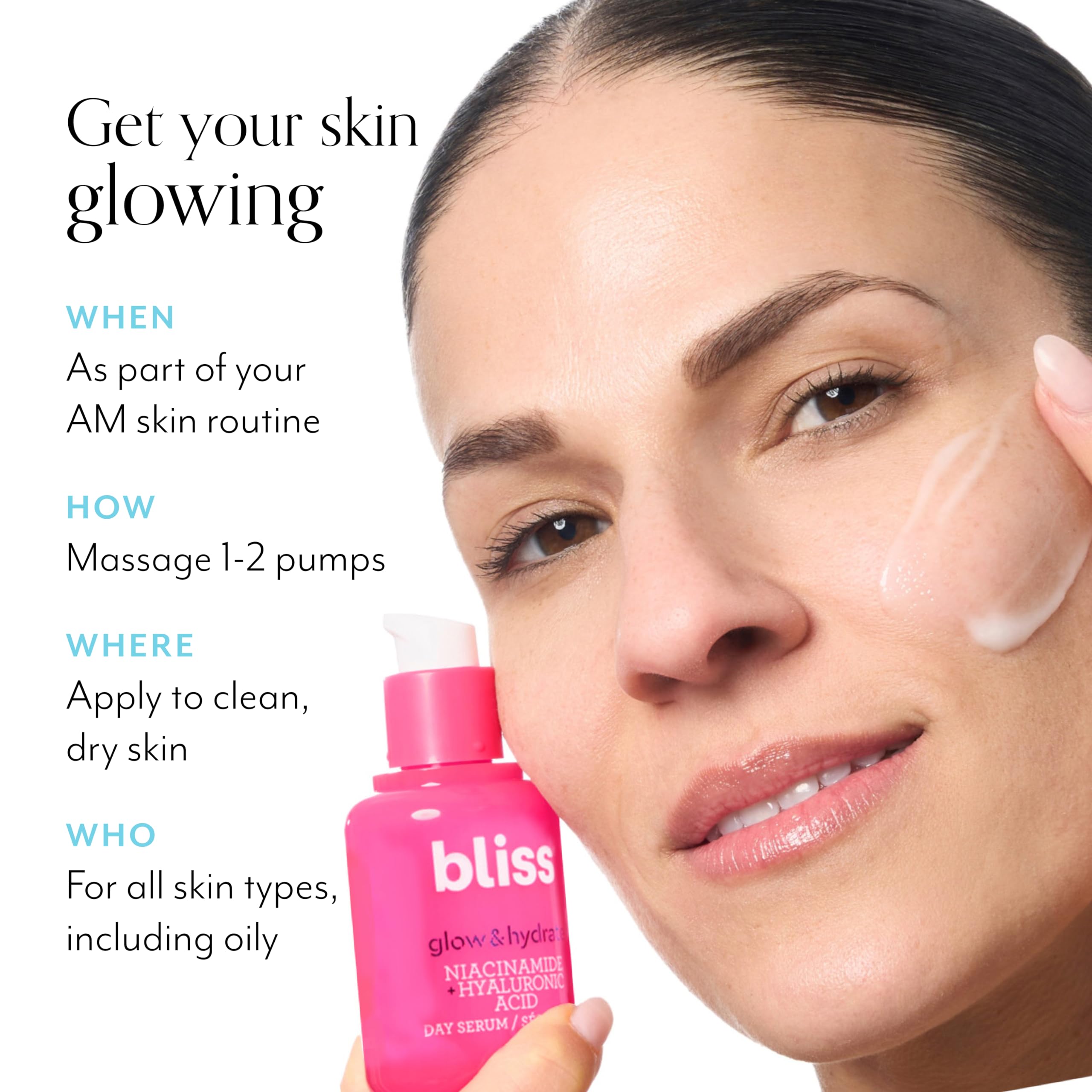 Bliss Glow & Hydrate Serum | Niacinamide + Hyaluronic Acid | Improves Dullness, Hydrates, Replenishes, & Defends Skin | Lightwei
