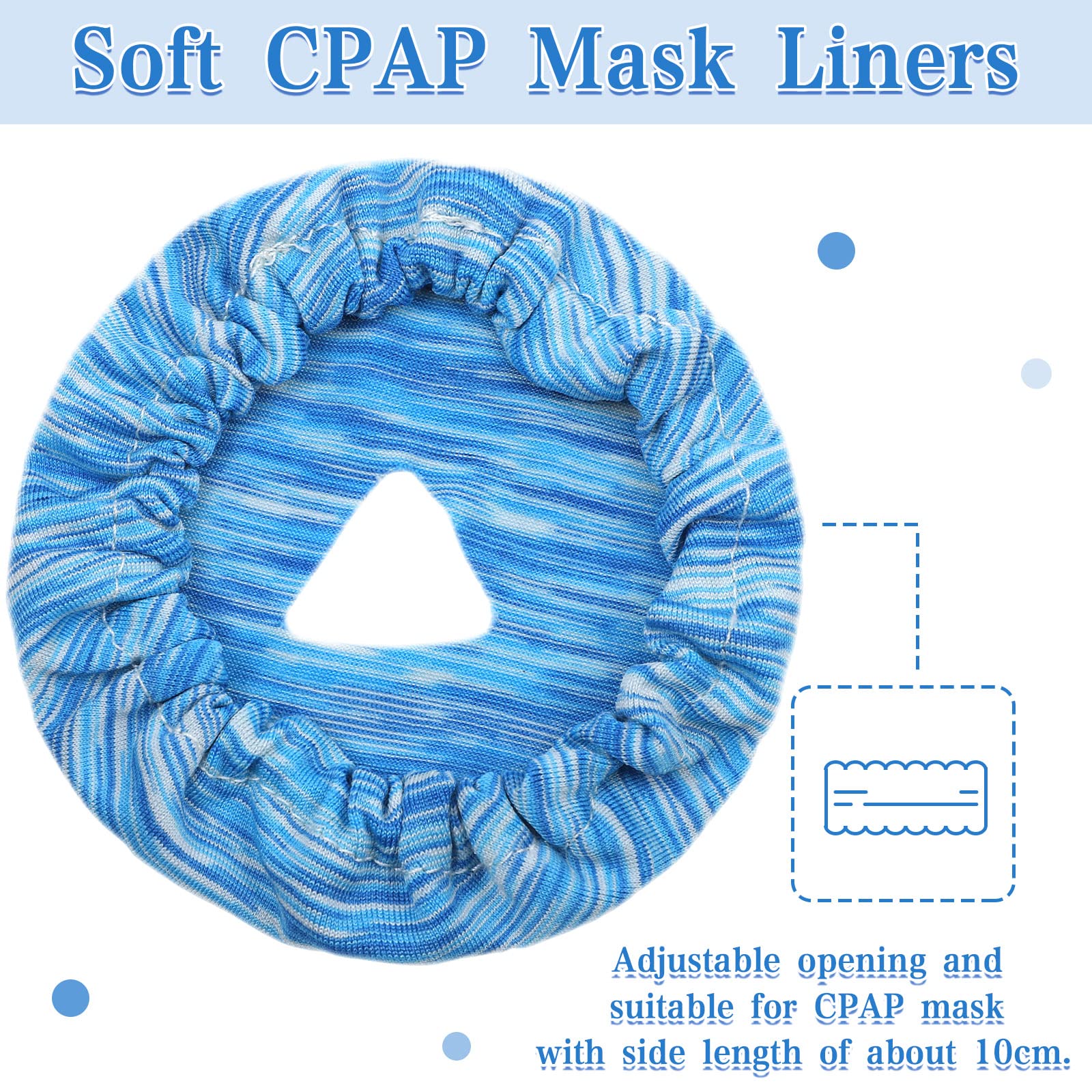 Tudomro 6 Packs Mask Liners for Full Face Cover Cushions Reusable Soft Mask Reduce Facial Redness Apnea(Blue)