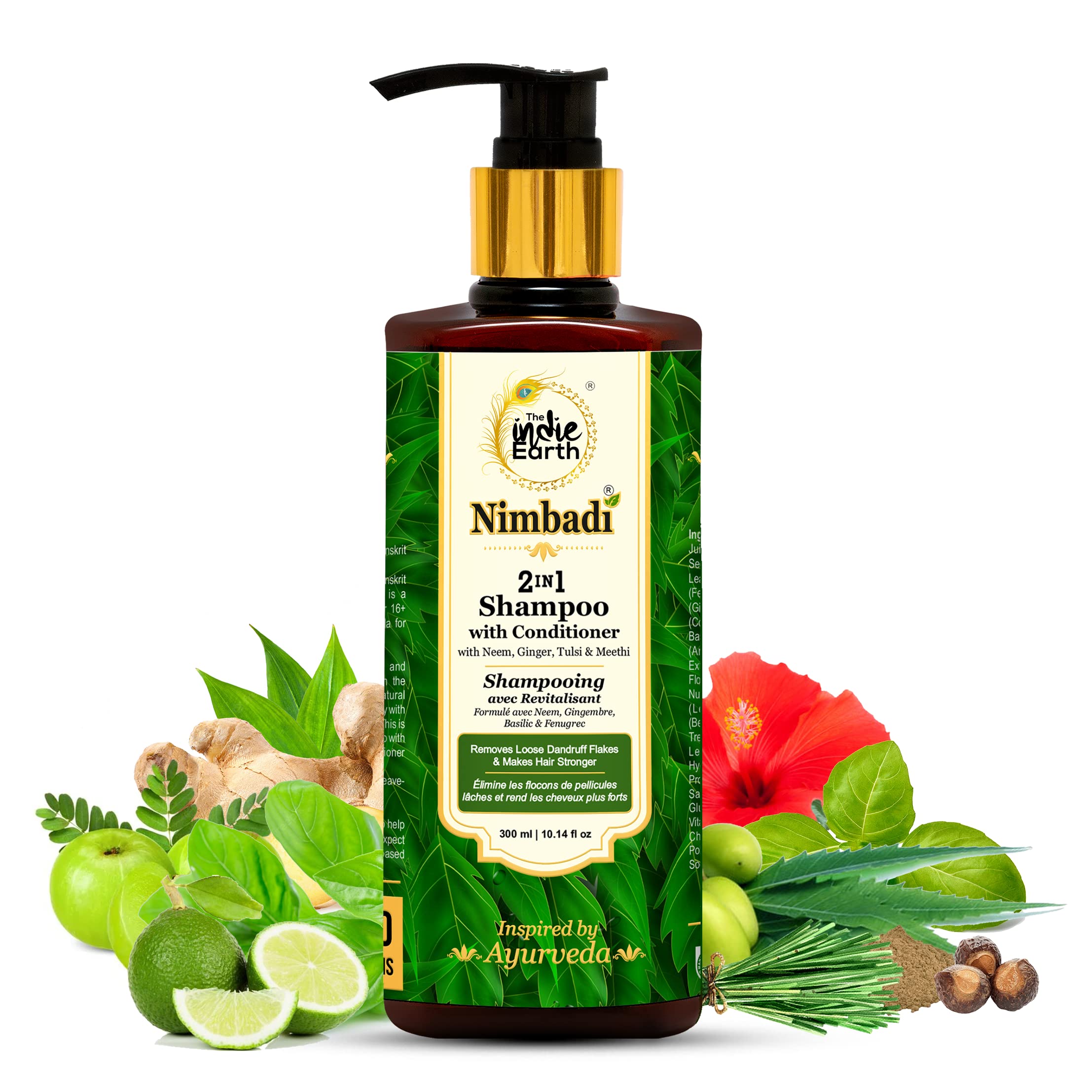 The Indie Earth Nimbadi 2In1 Shampoo With Conditioner For Healthy Hairs, Inspired By Ayurveda & Formulated With Neem, Basil, G