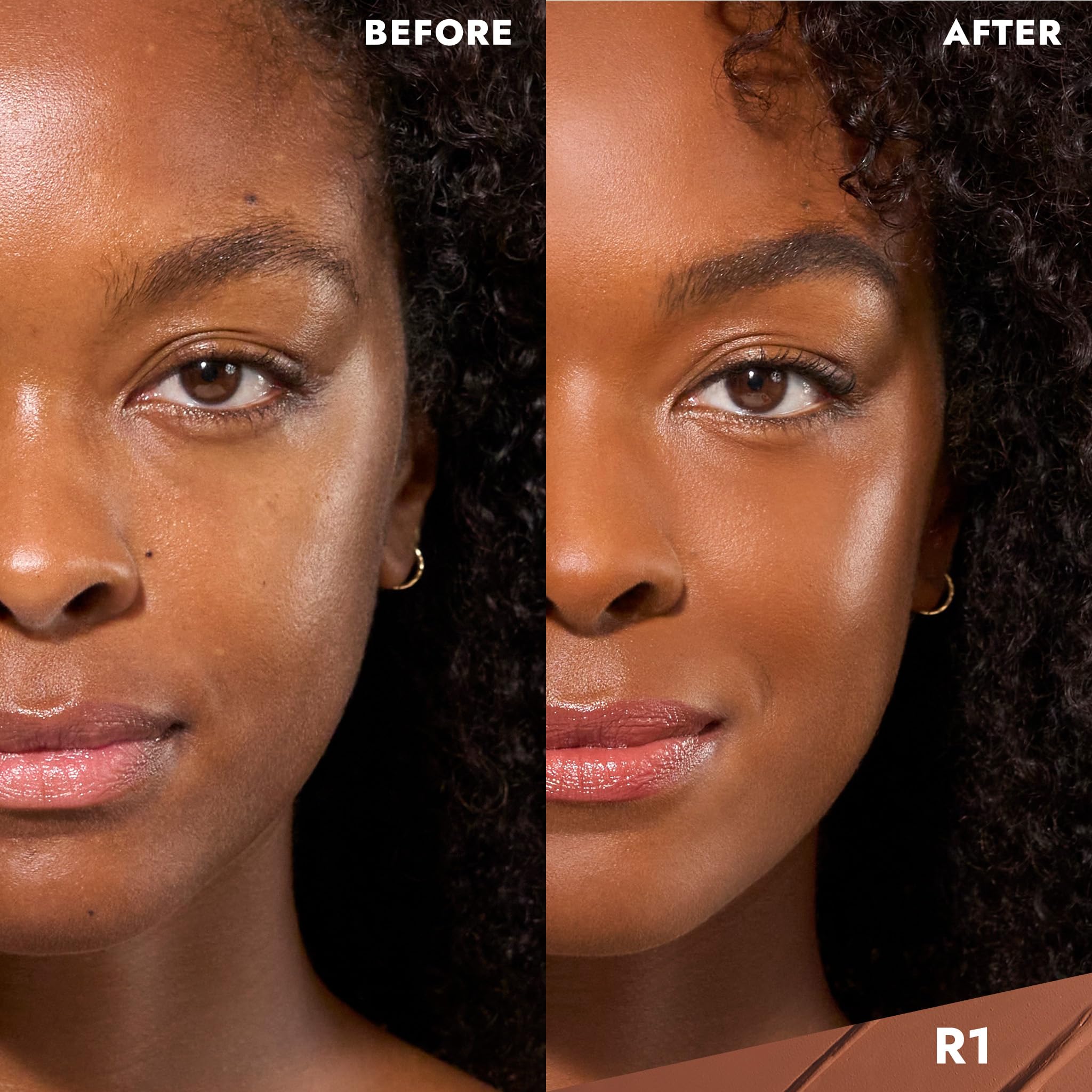 Cover FX Total Cover Cream Foundation - Oil-Free, Buildable Coverage - 0.35 oz - Shade R1 - Deeper Brown Red Hued Skin